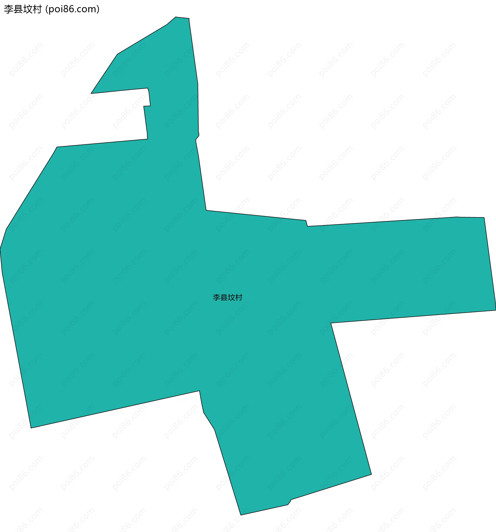 李县坟村边界地图