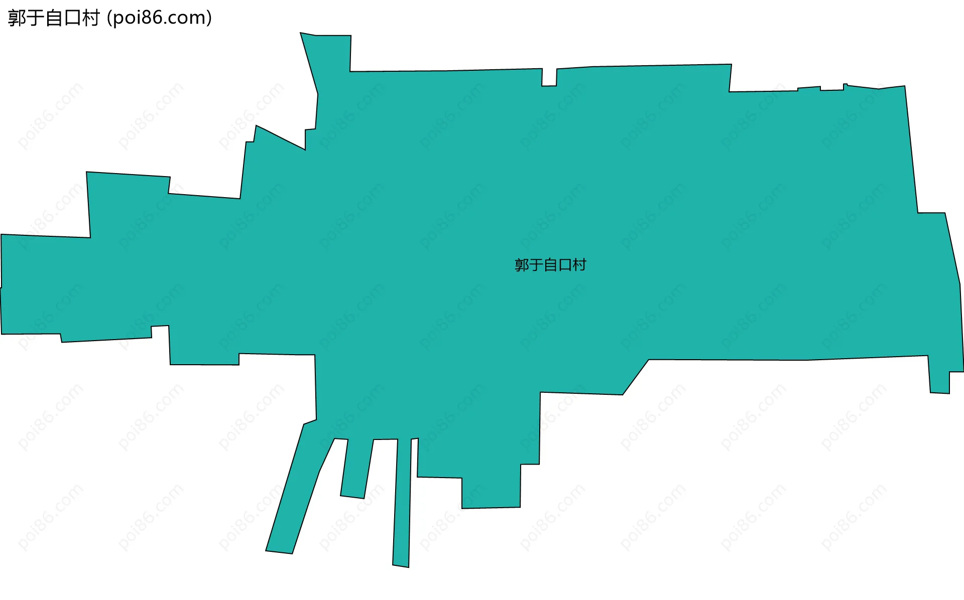 郭于自口村边界地图