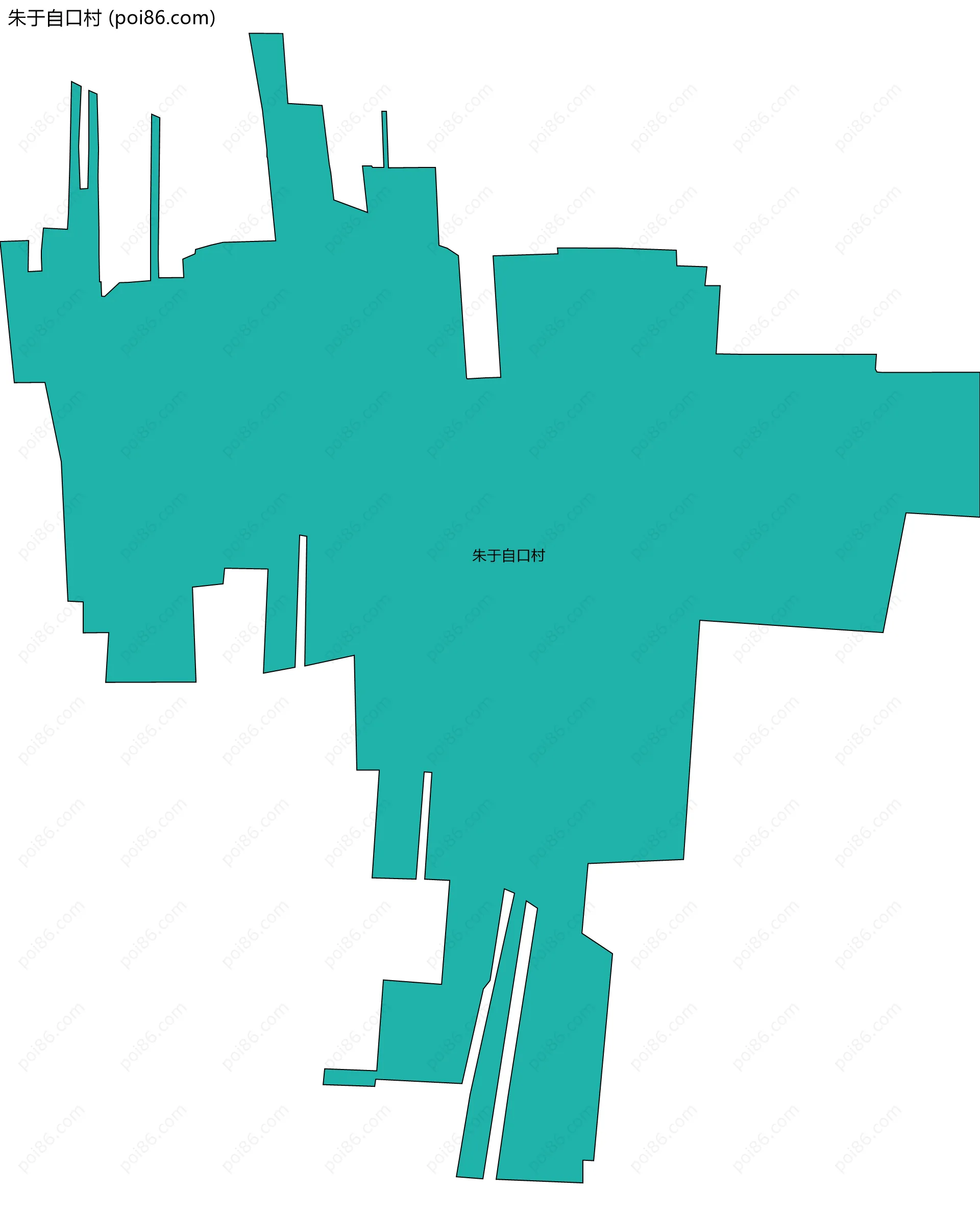 朱于自口村边界地图