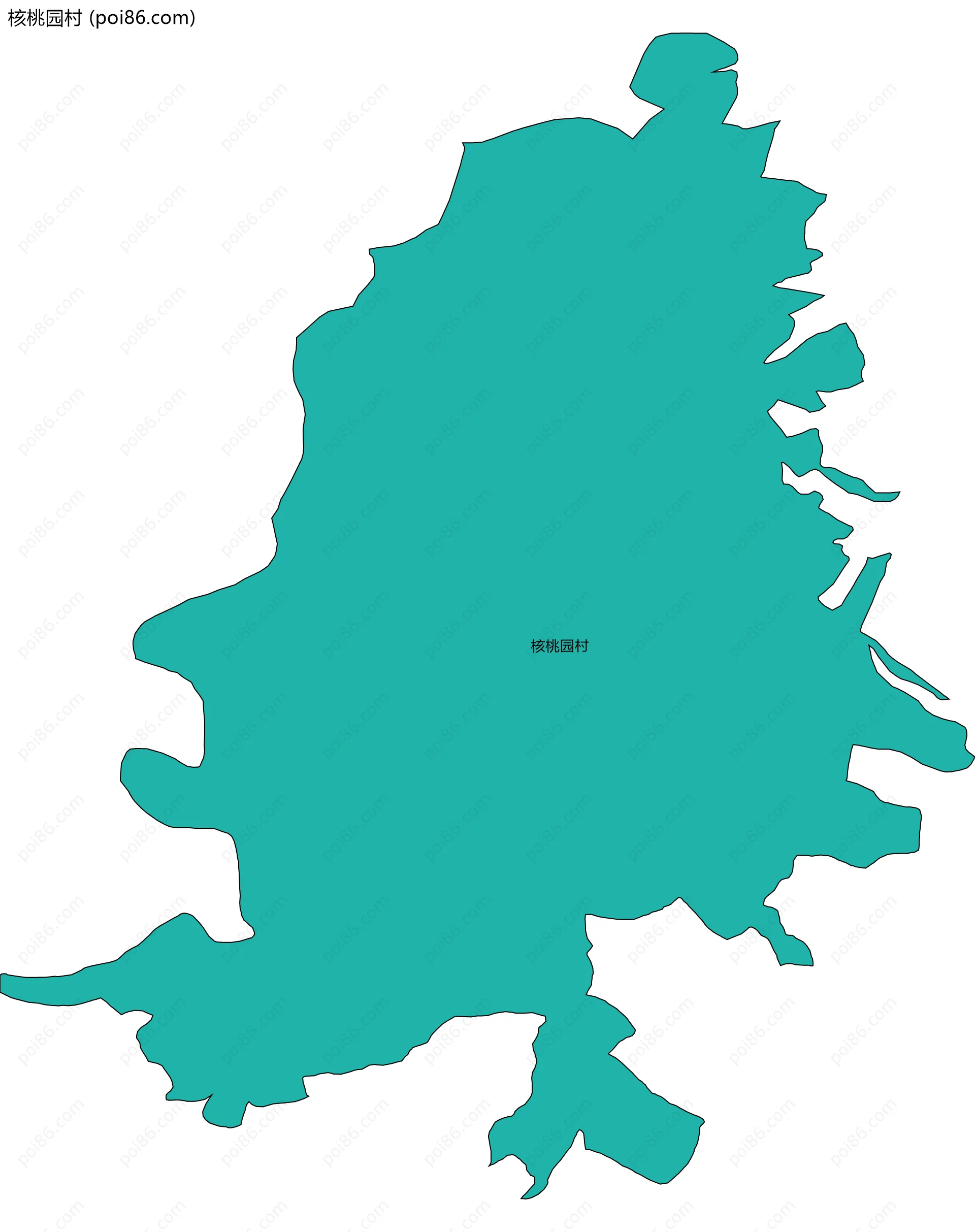 核桃园村边界地图