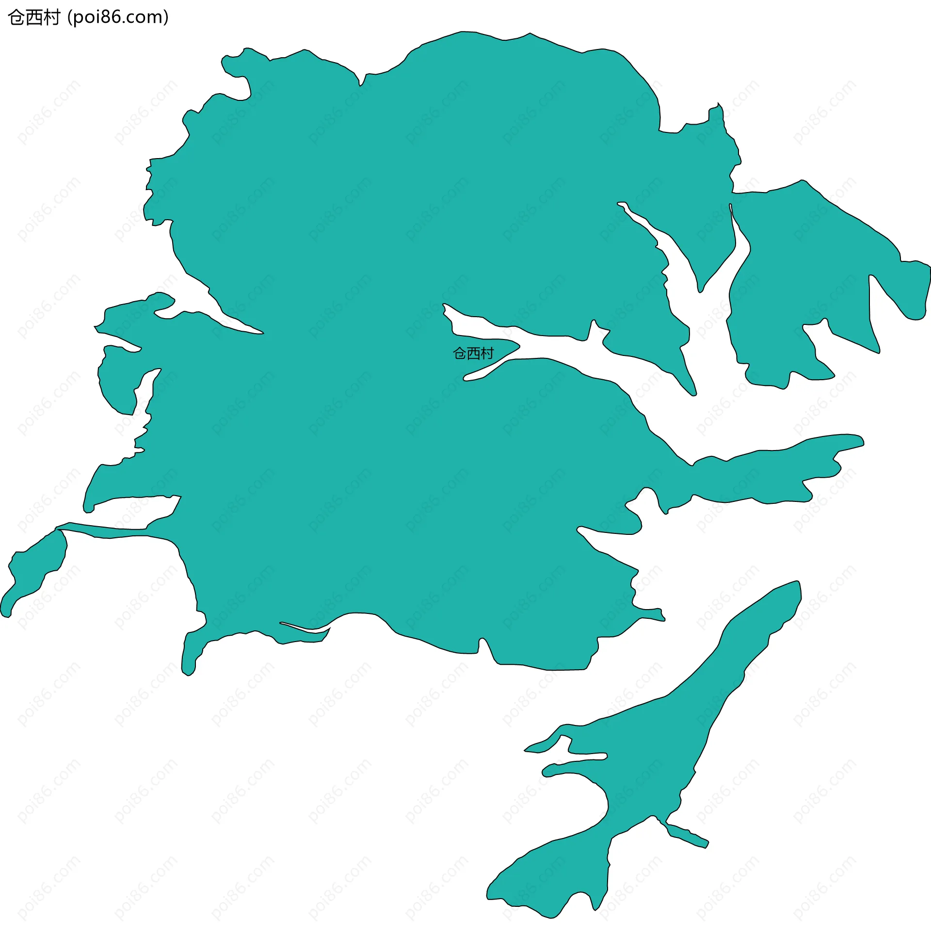 仓西村边界地图