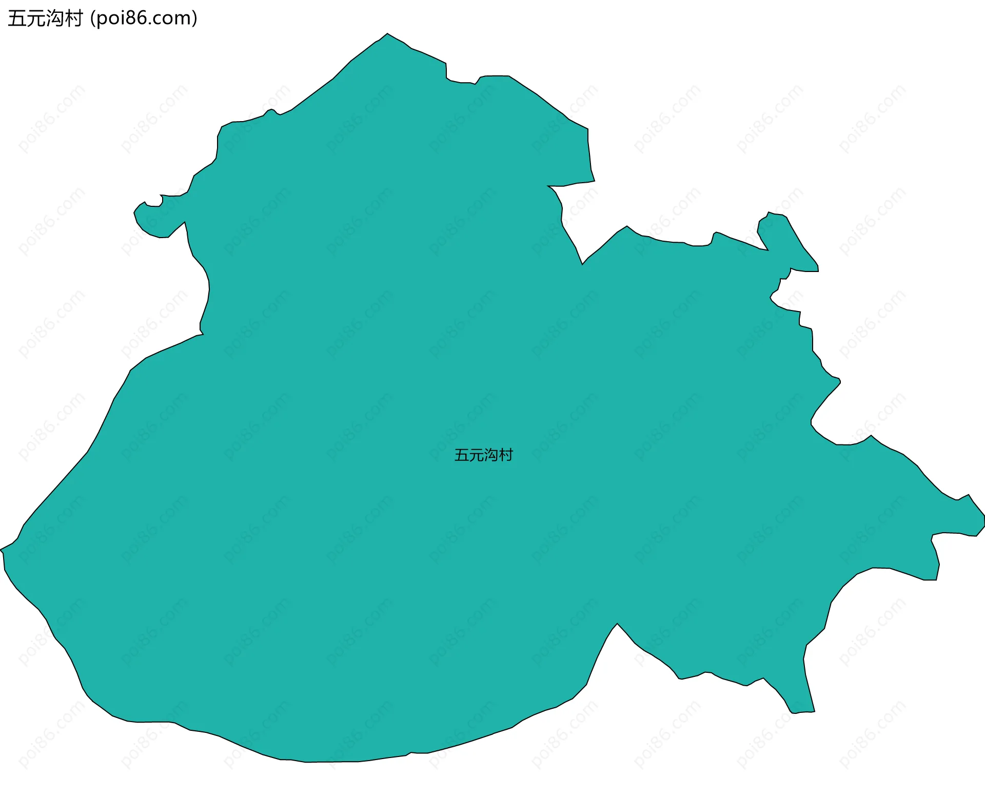 五元沟村边界地图