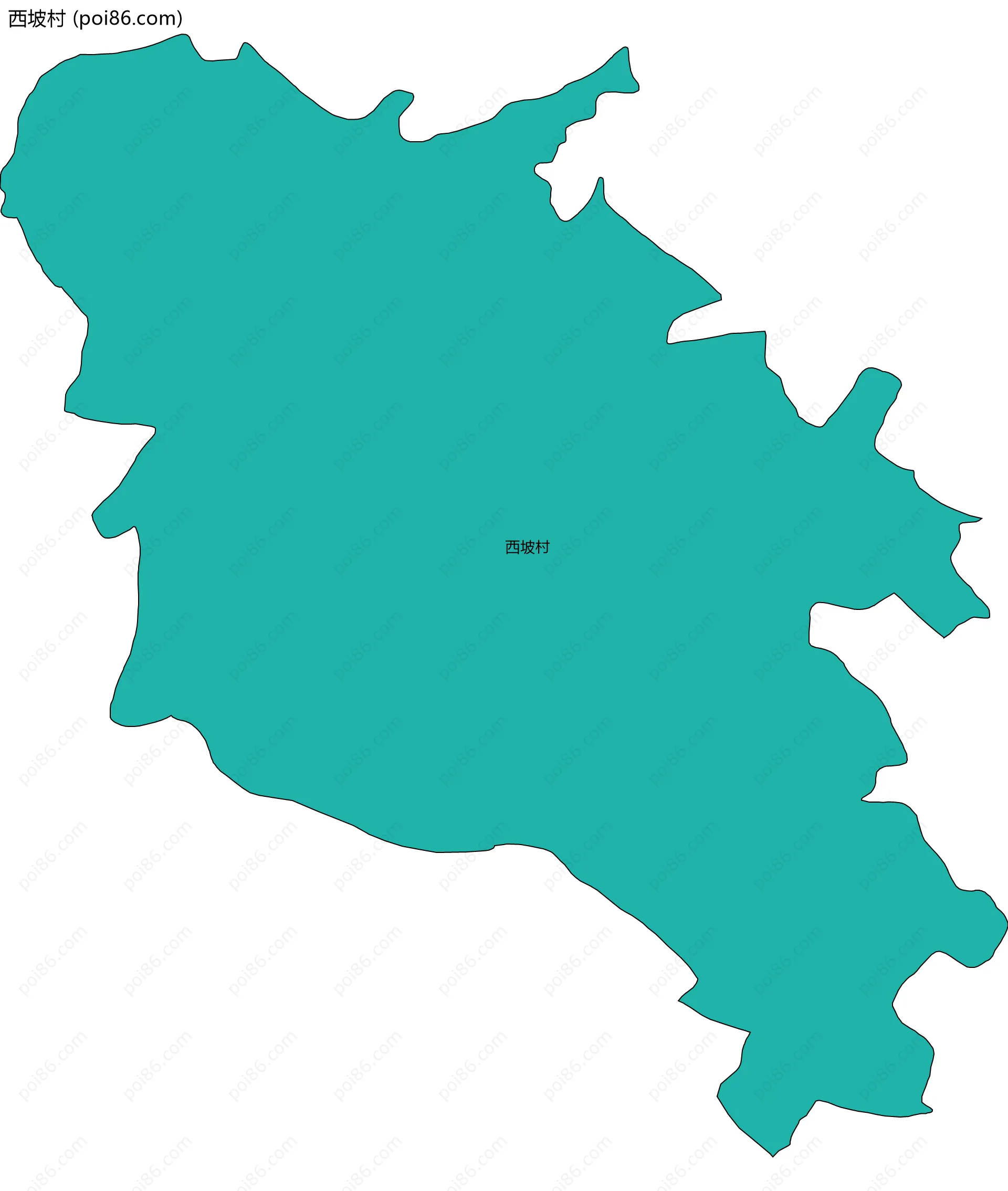 西坡村边界地图