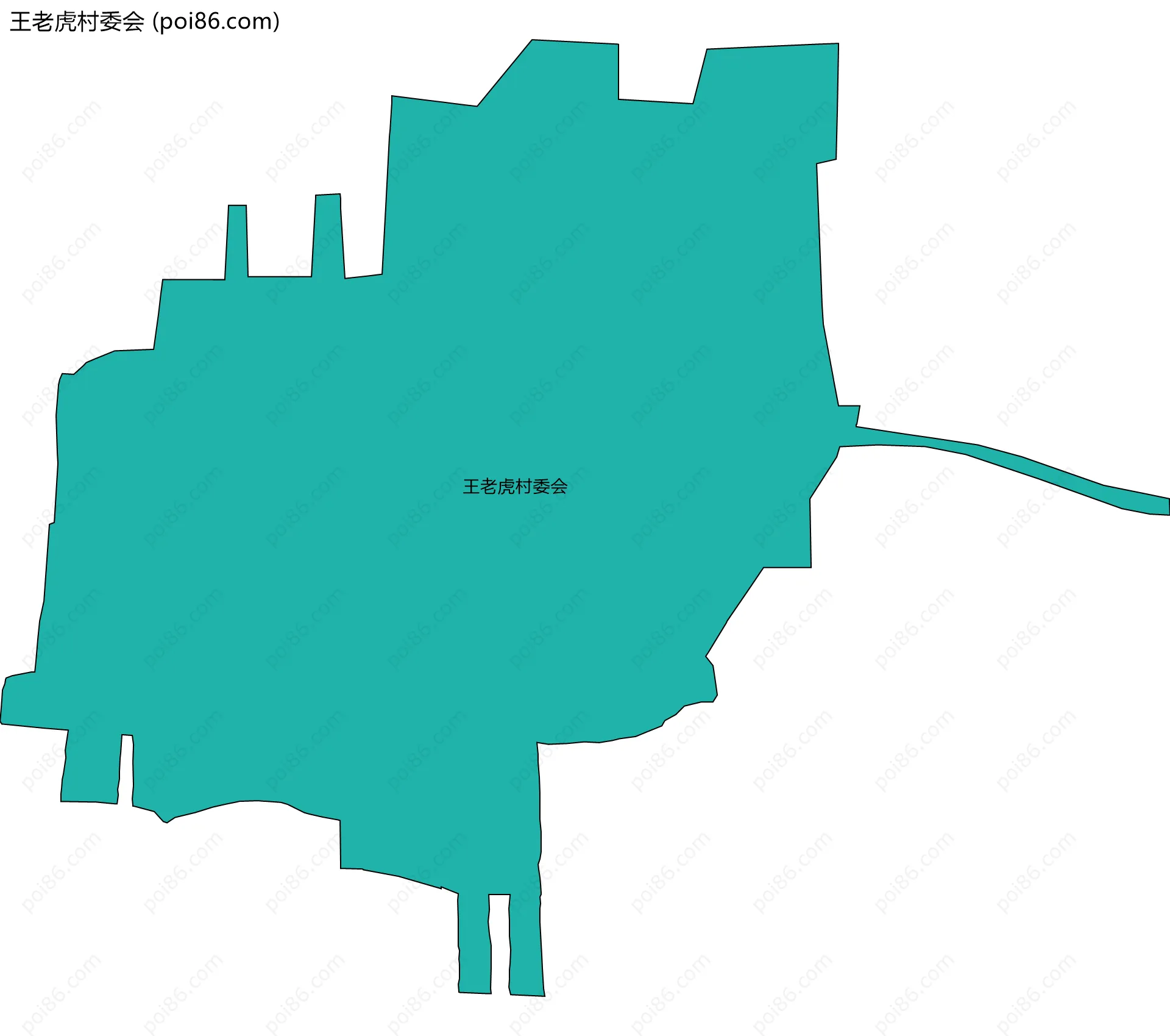 王老虎村委会边界地图