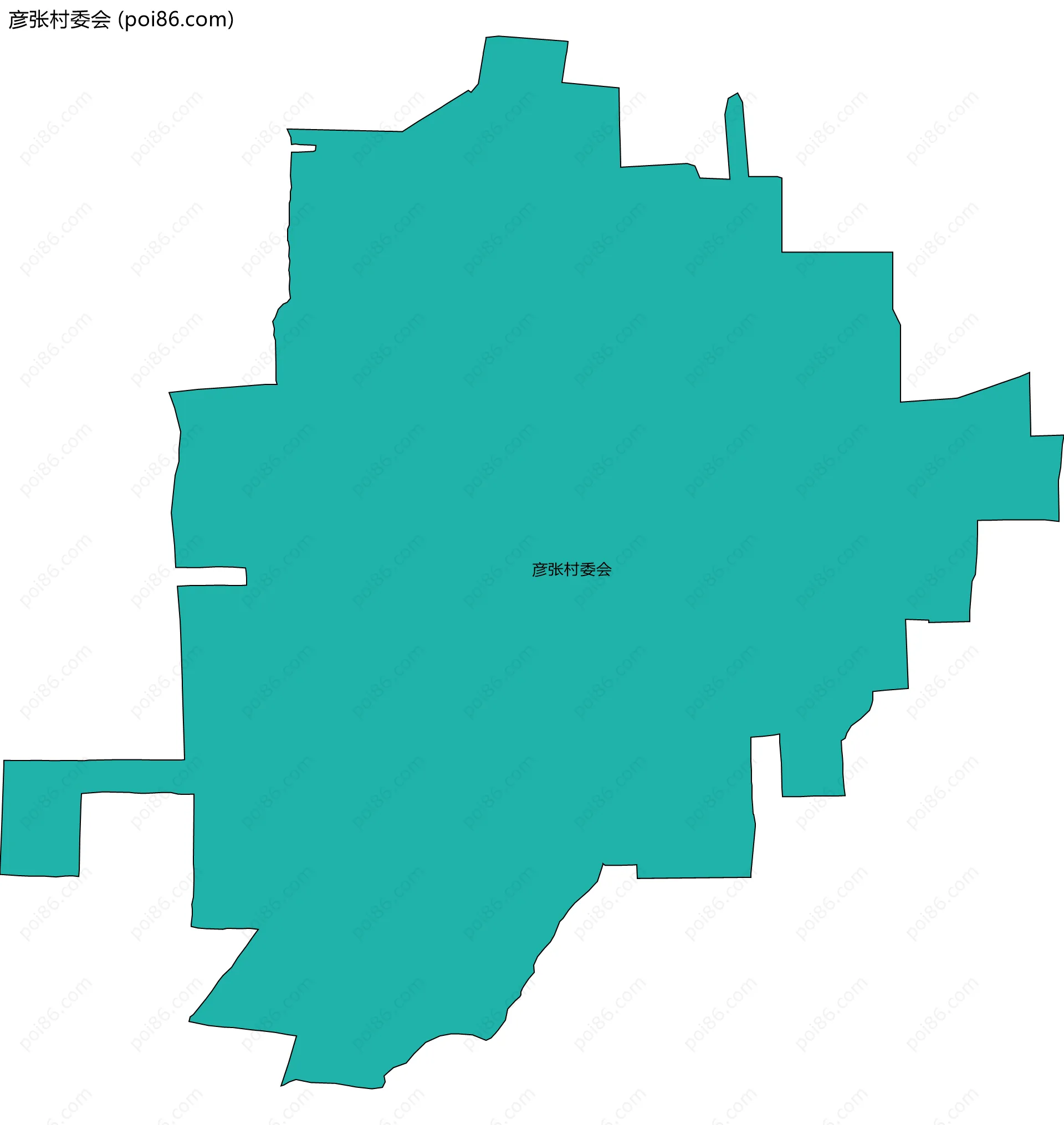 彦张村委会边界地图