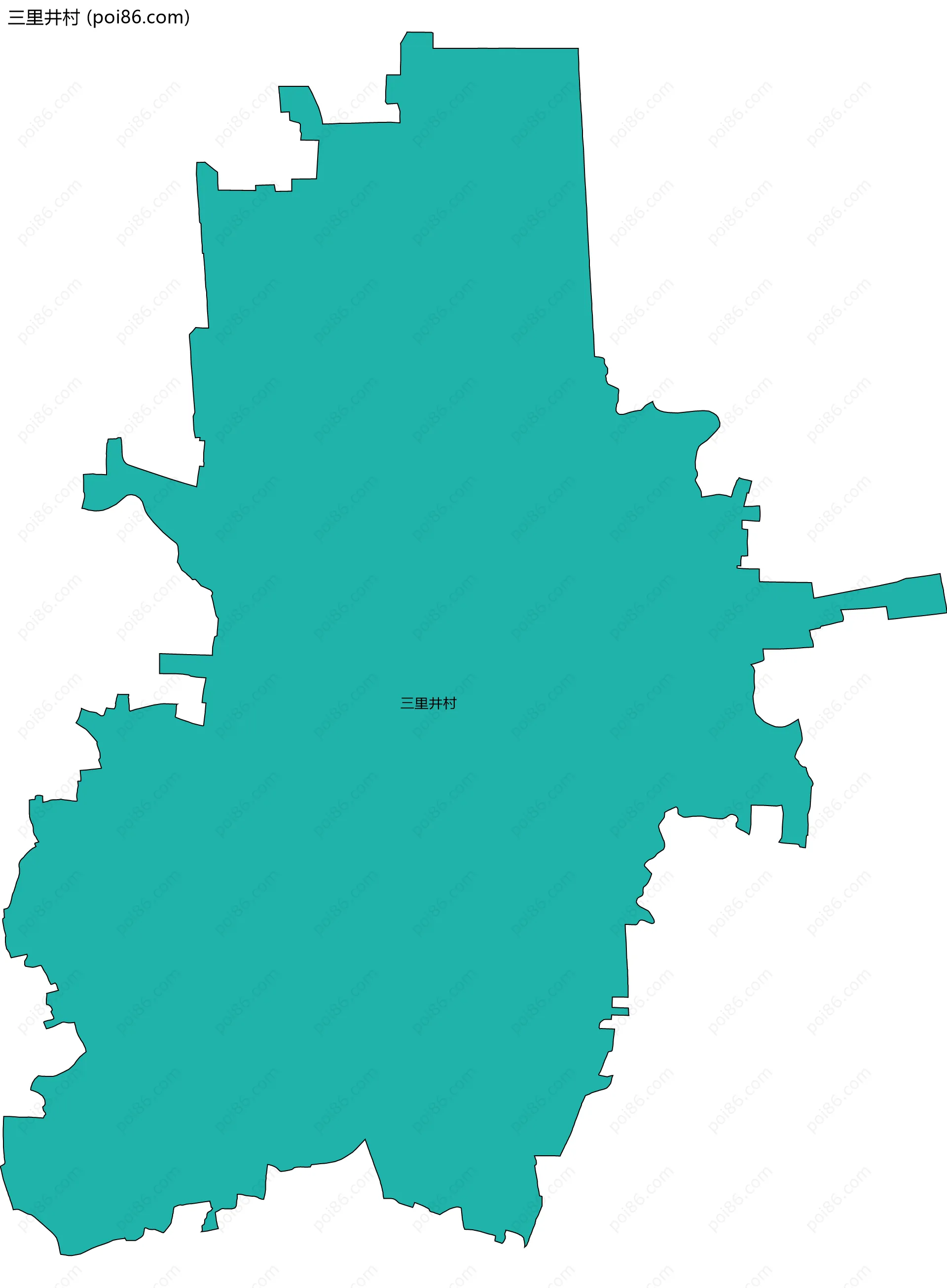 三里井村边界地图