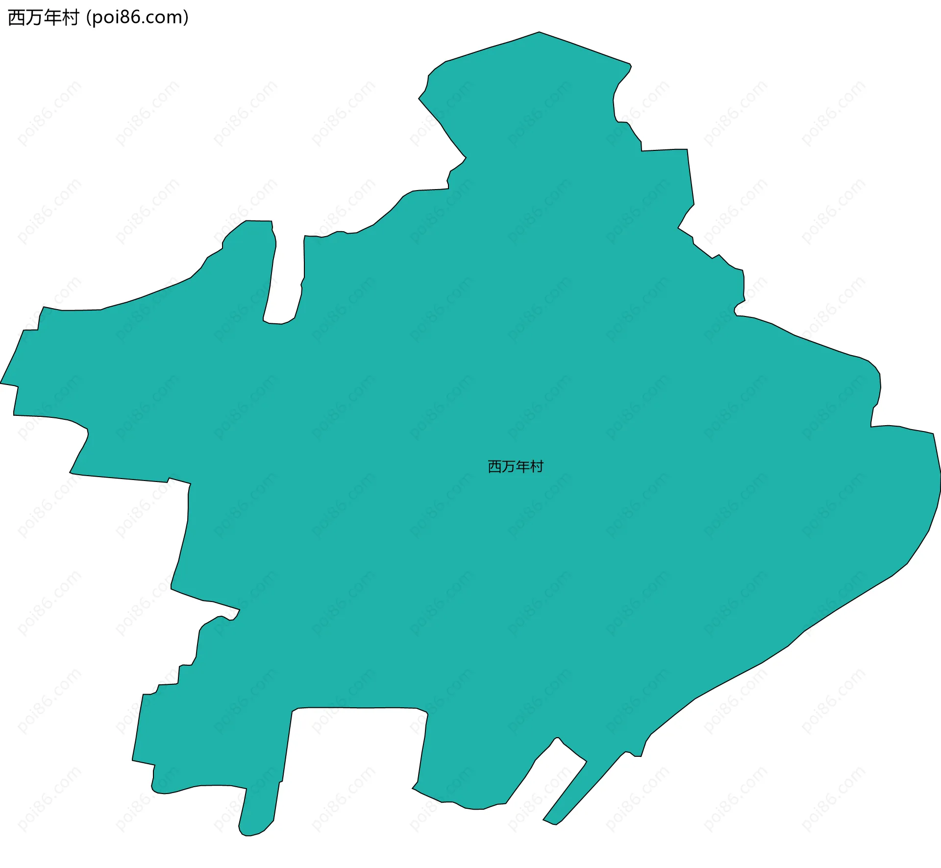 西万年村边界地图
