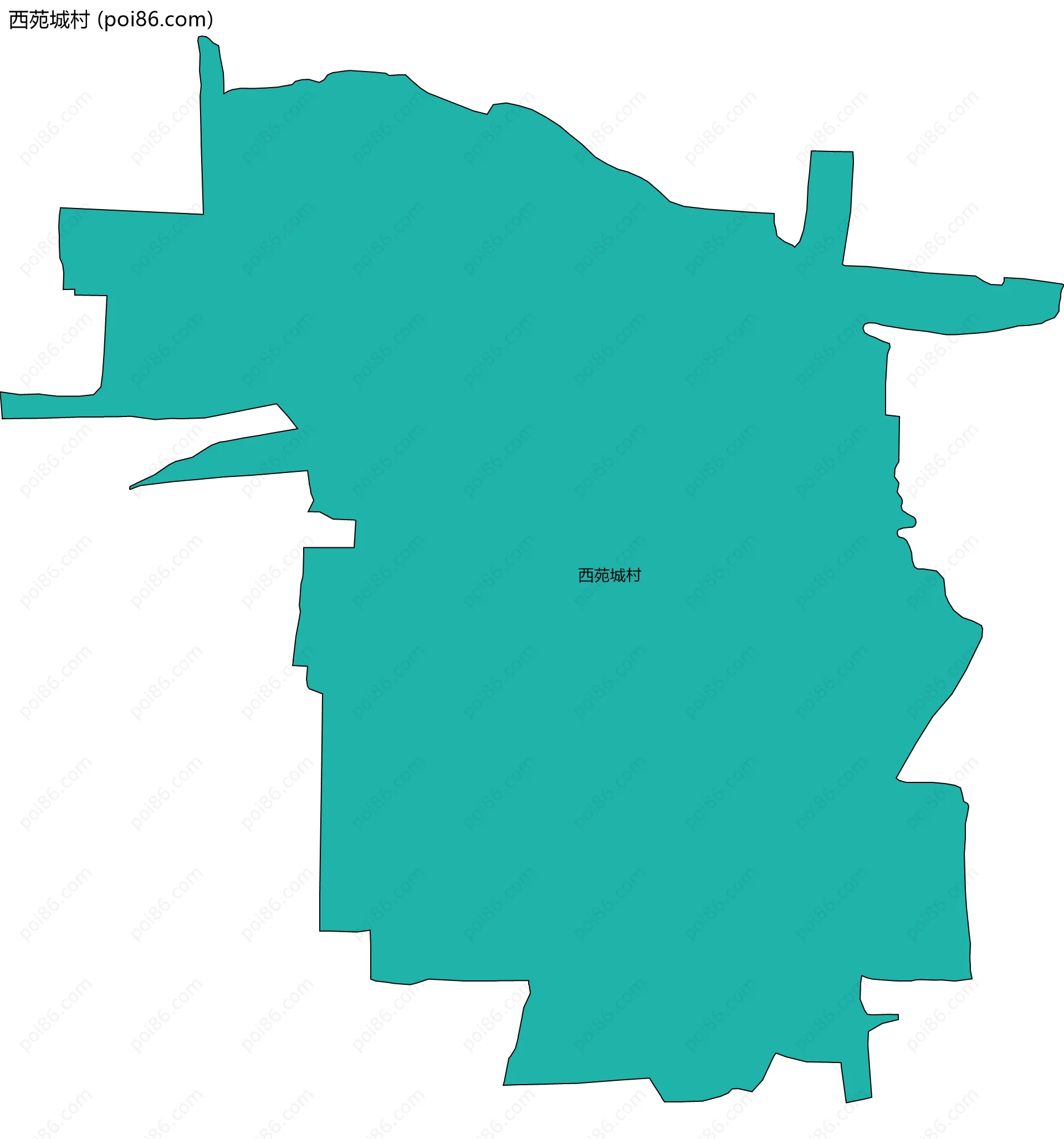 西苑城村边界地图