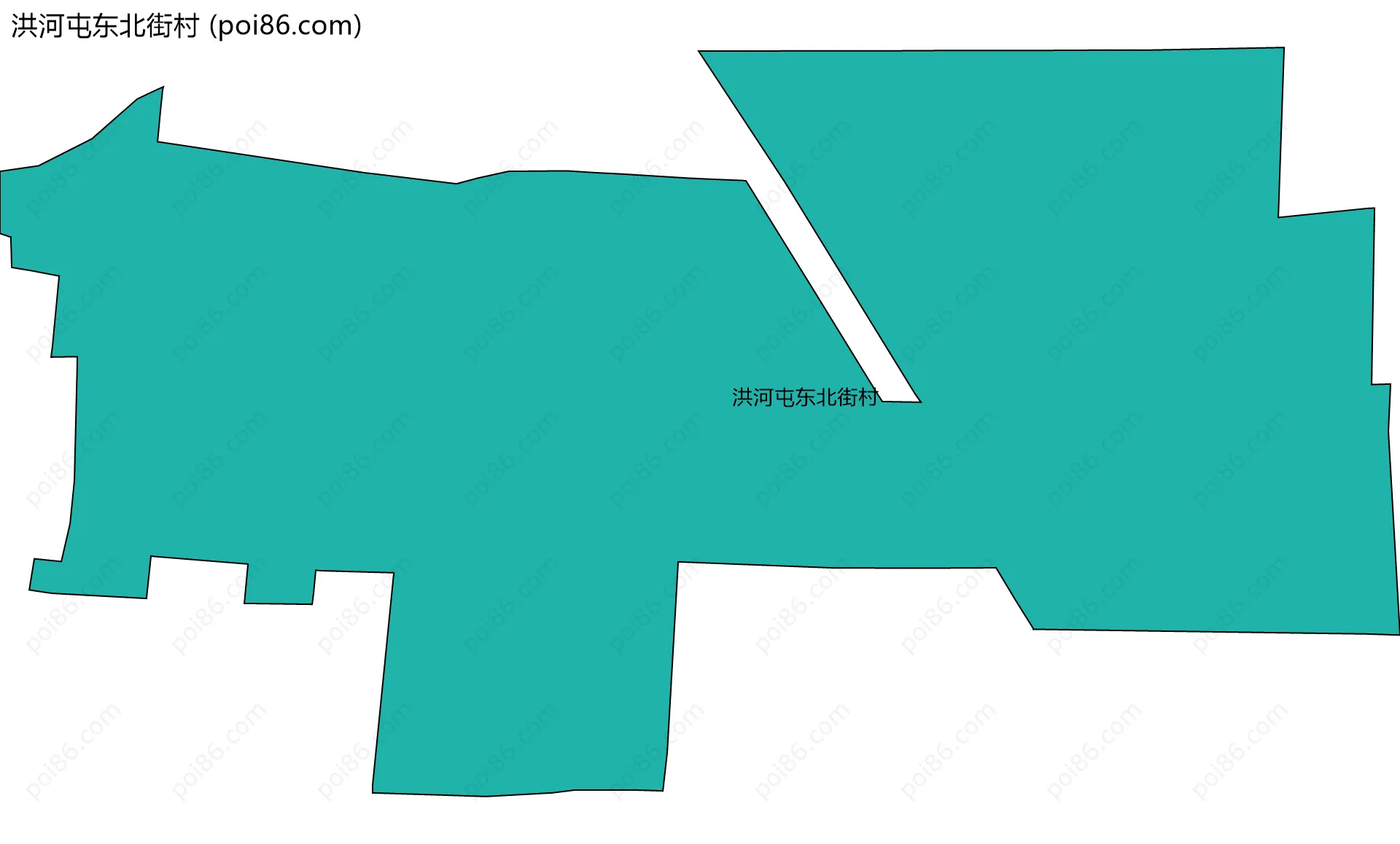 洪河屯东北街村边界地图