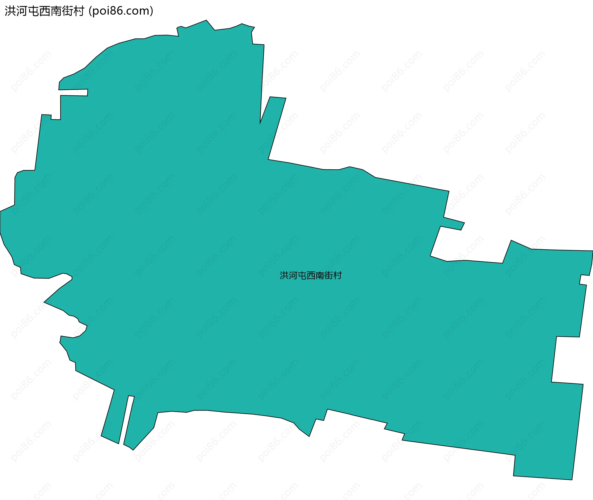 洪河屯西南街村边界地图