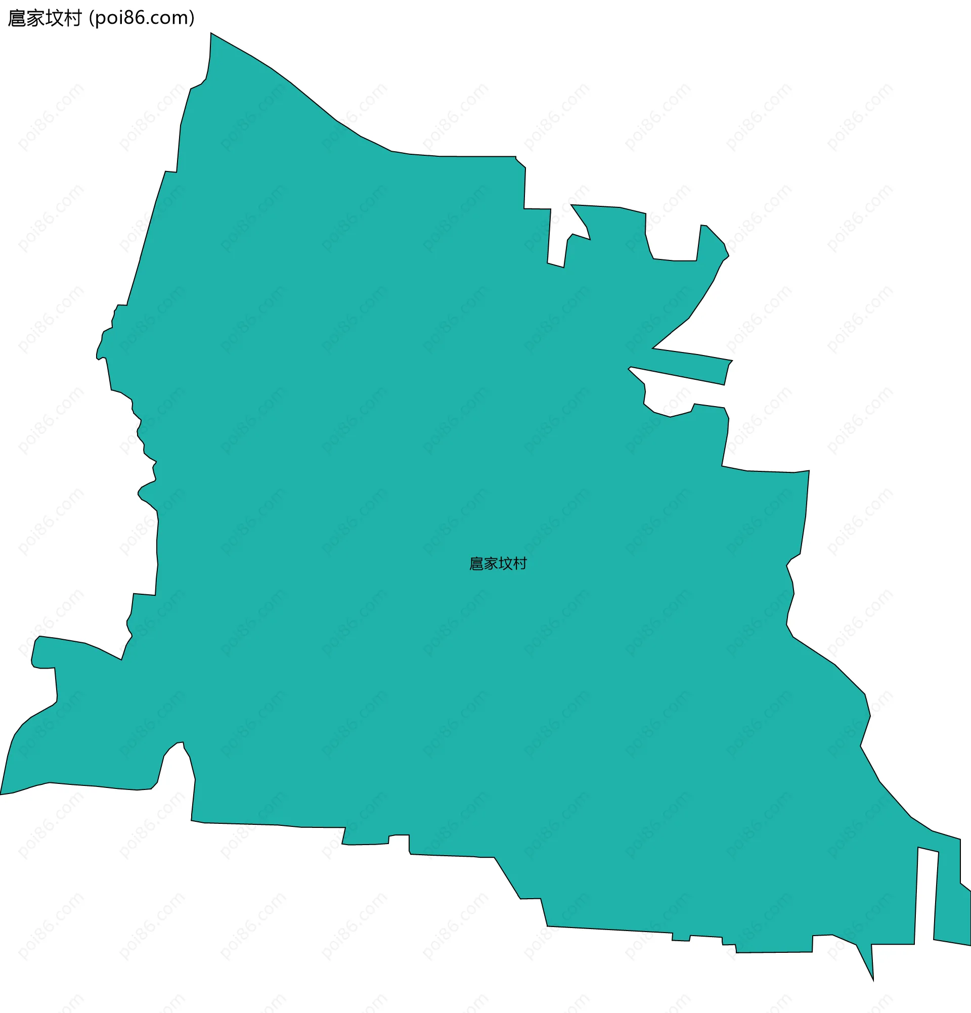 扈家坟村边界地图