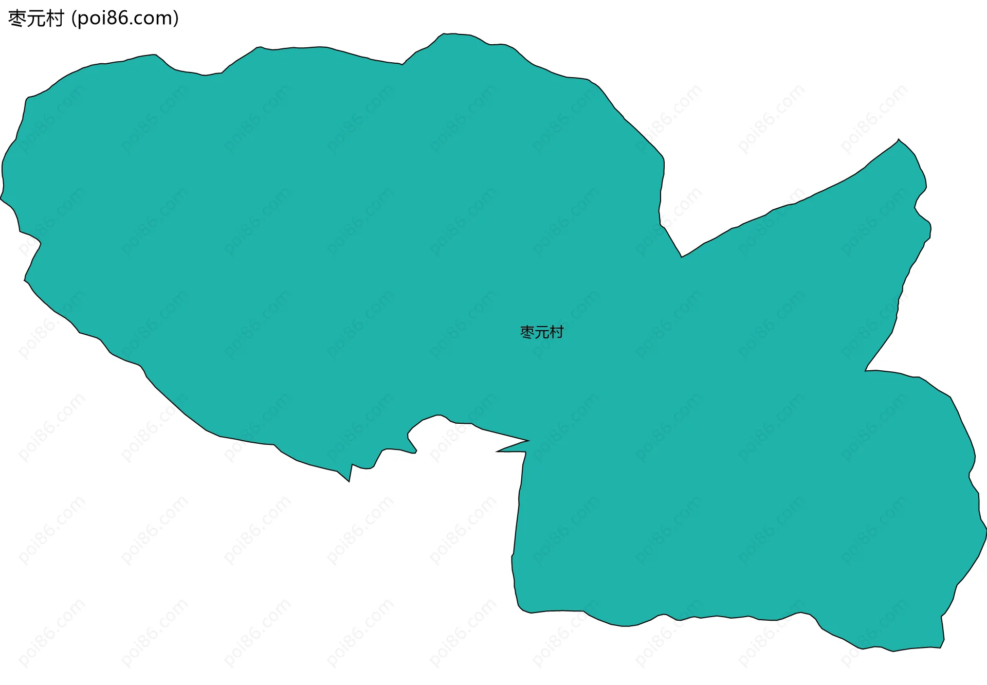 枣元村边界地图