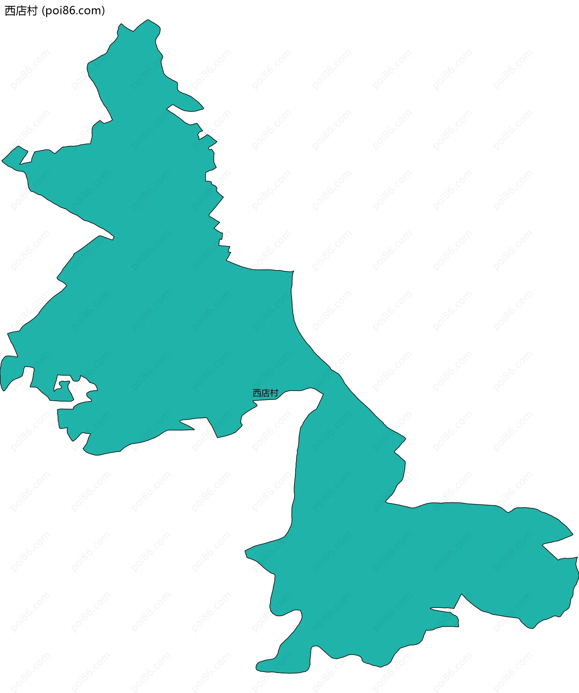 西店村边界地图