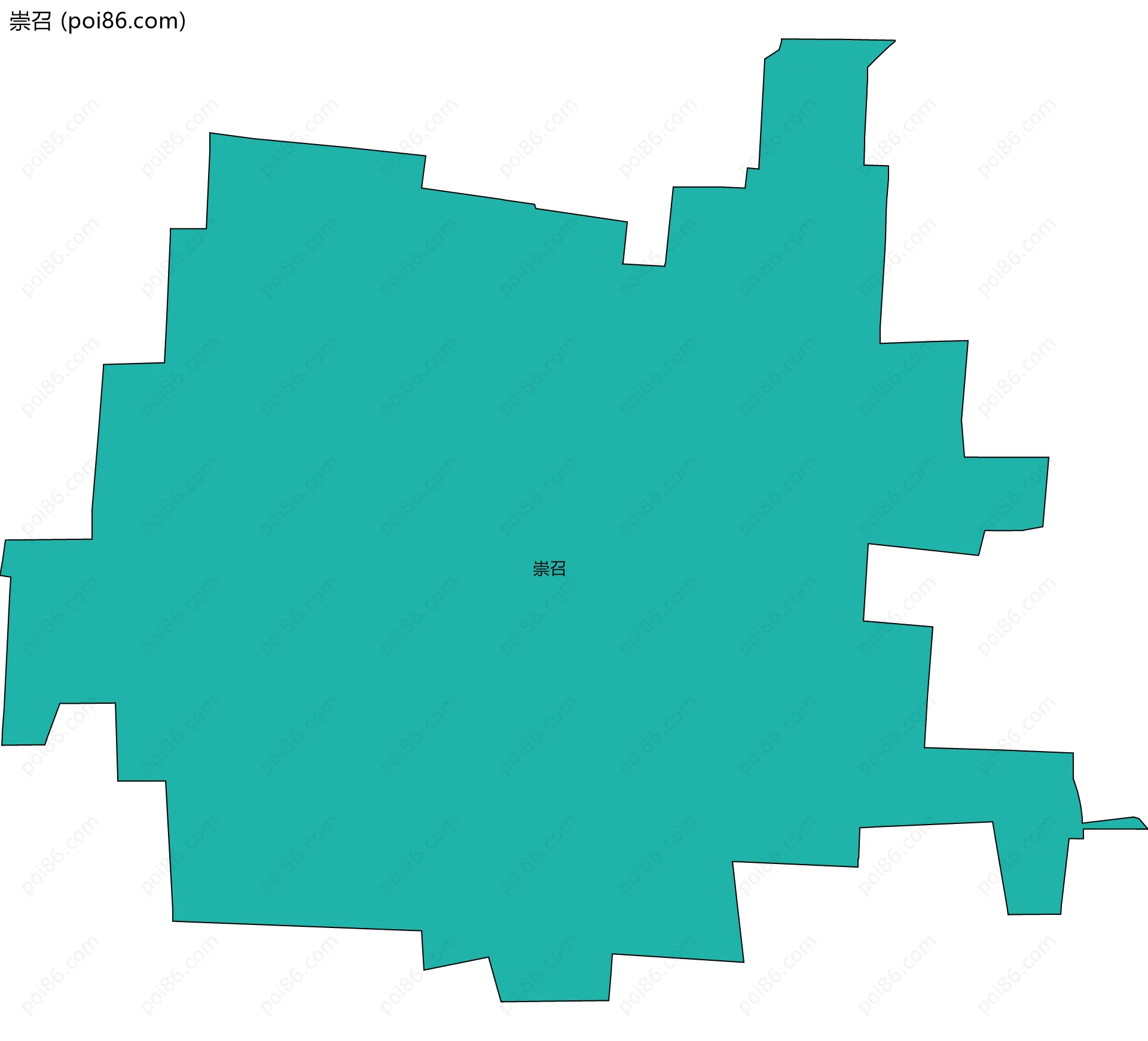 崇召边界地图