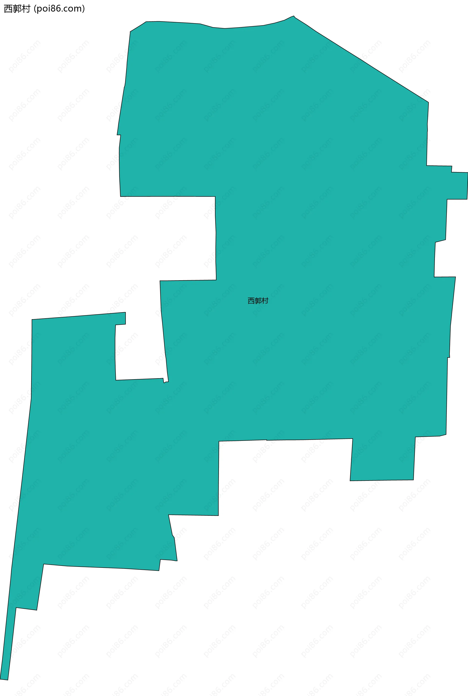 西郭村边界地图