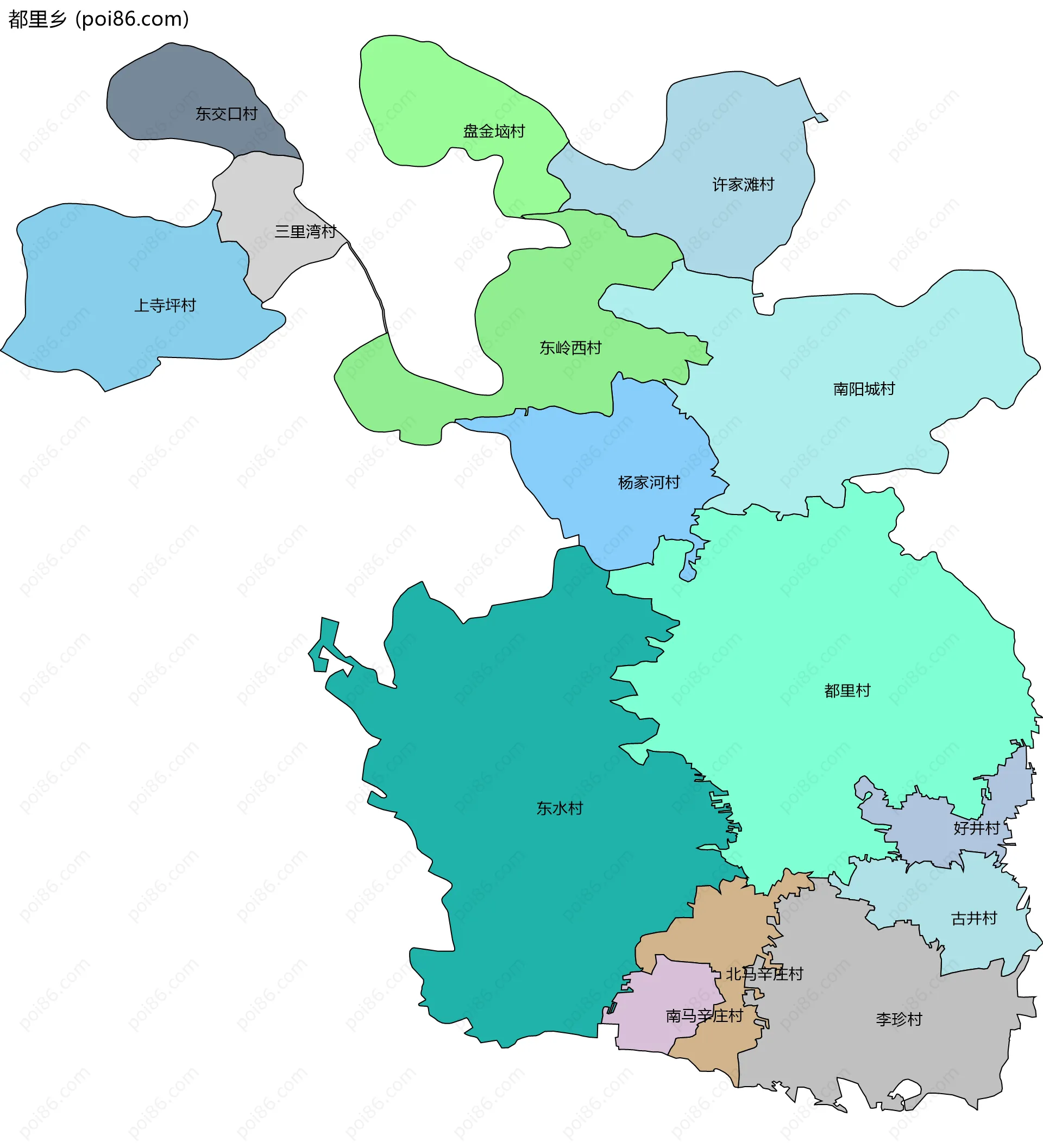 都里乡边界地图(五级行政区划)