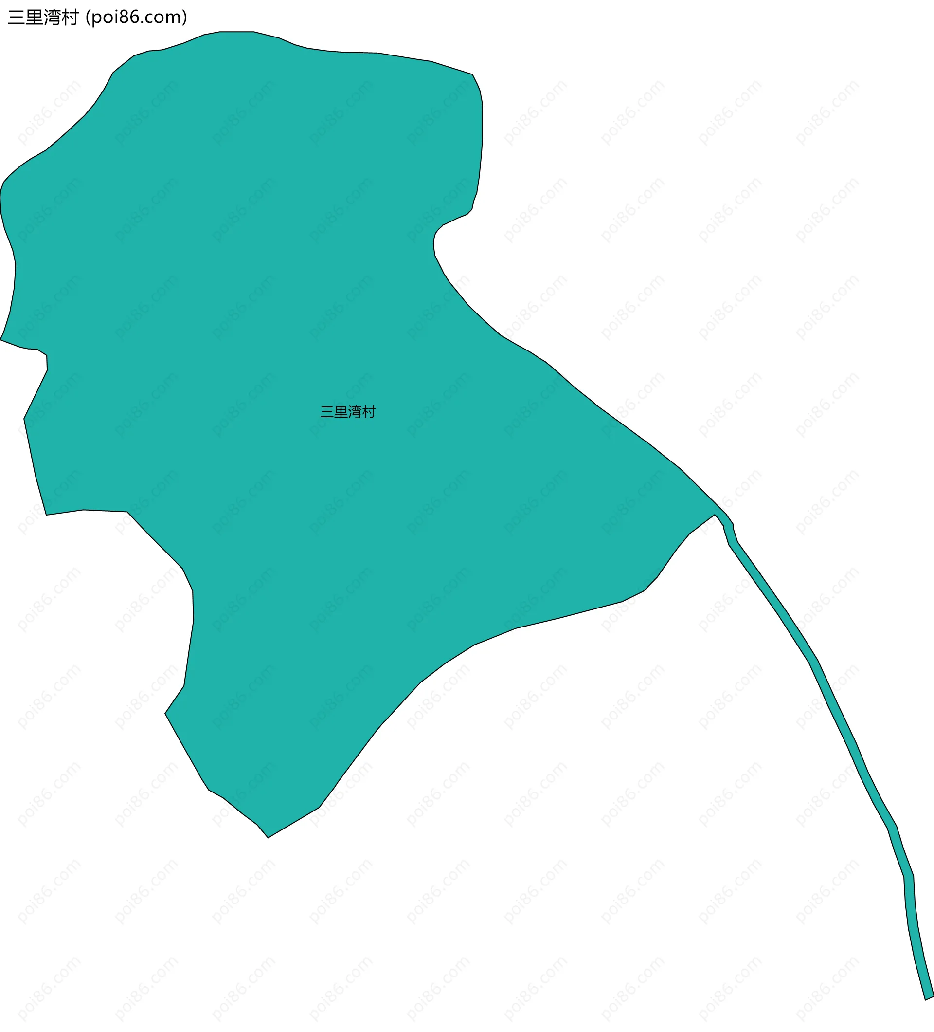 三里湾村边界地图