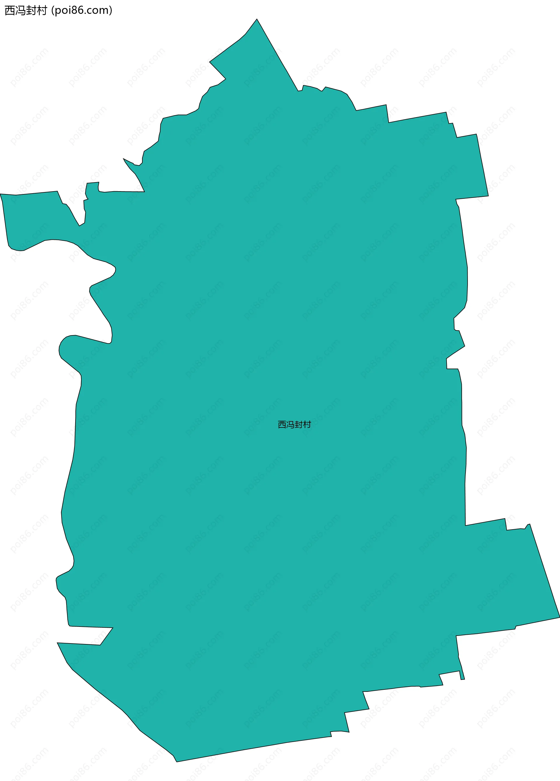 西冯封村边界地图