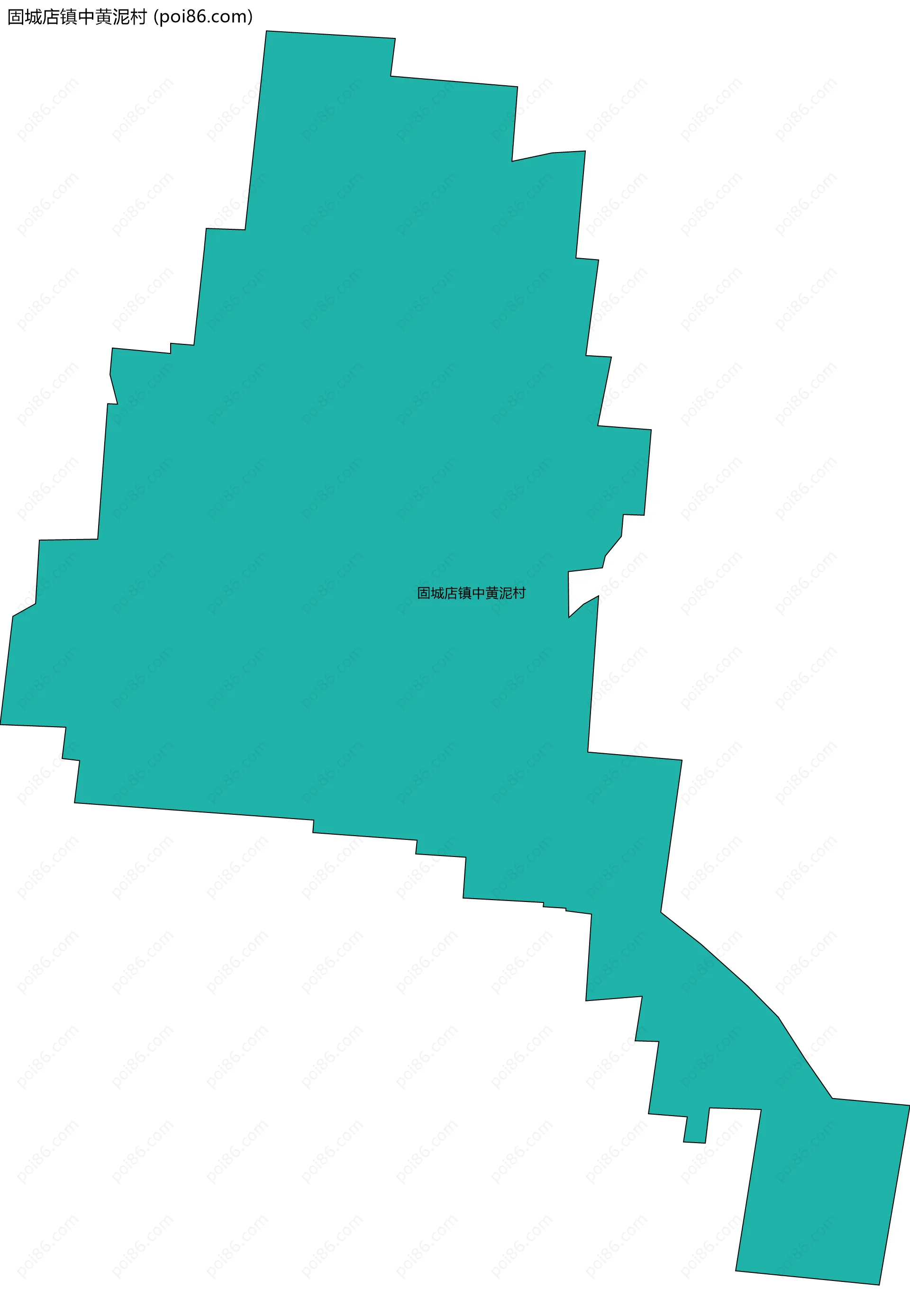固城店镇中黄泥村边界地图