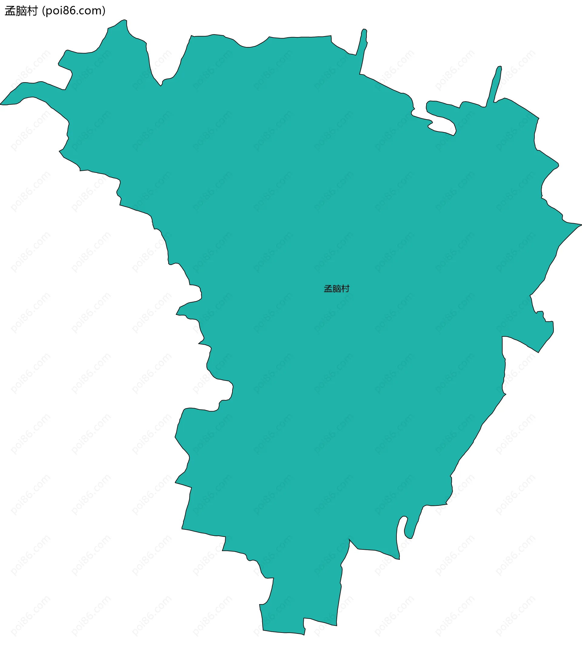 孟脑村边界地图