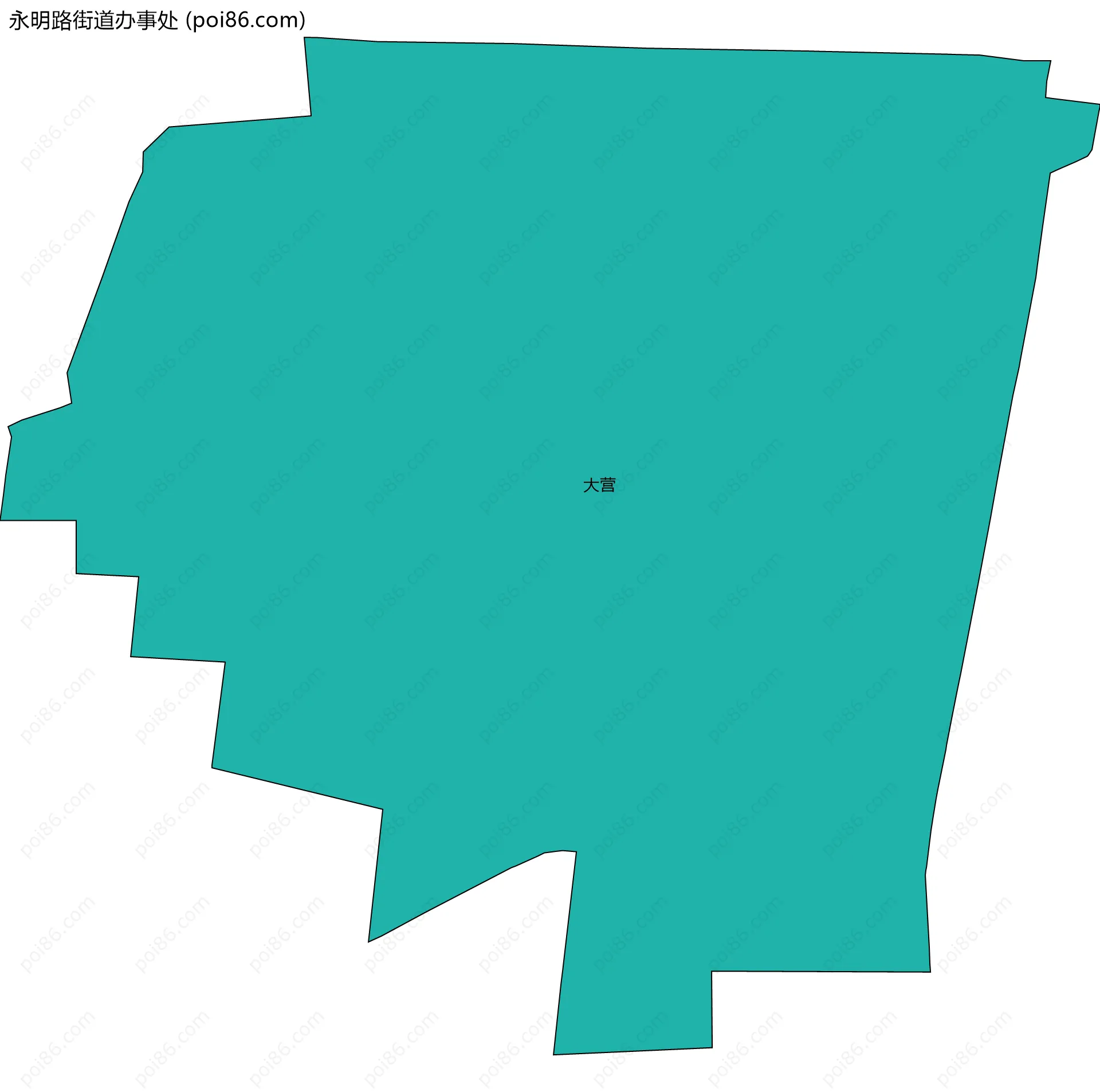 永明路街道办事处边界地图(五级行政区划)