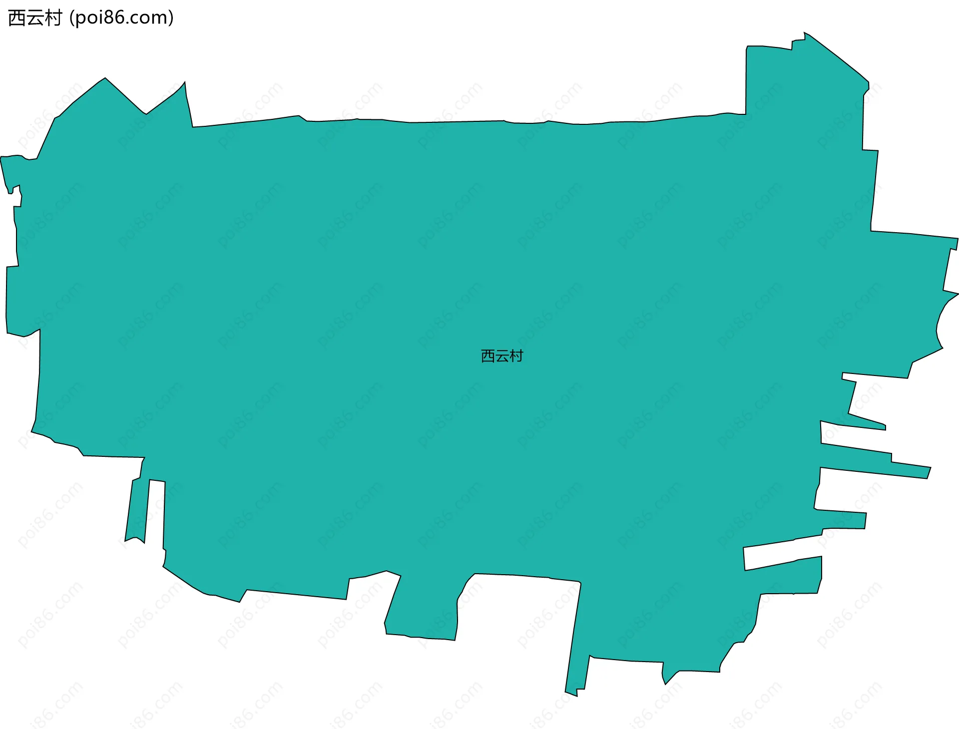 西云村边界地图