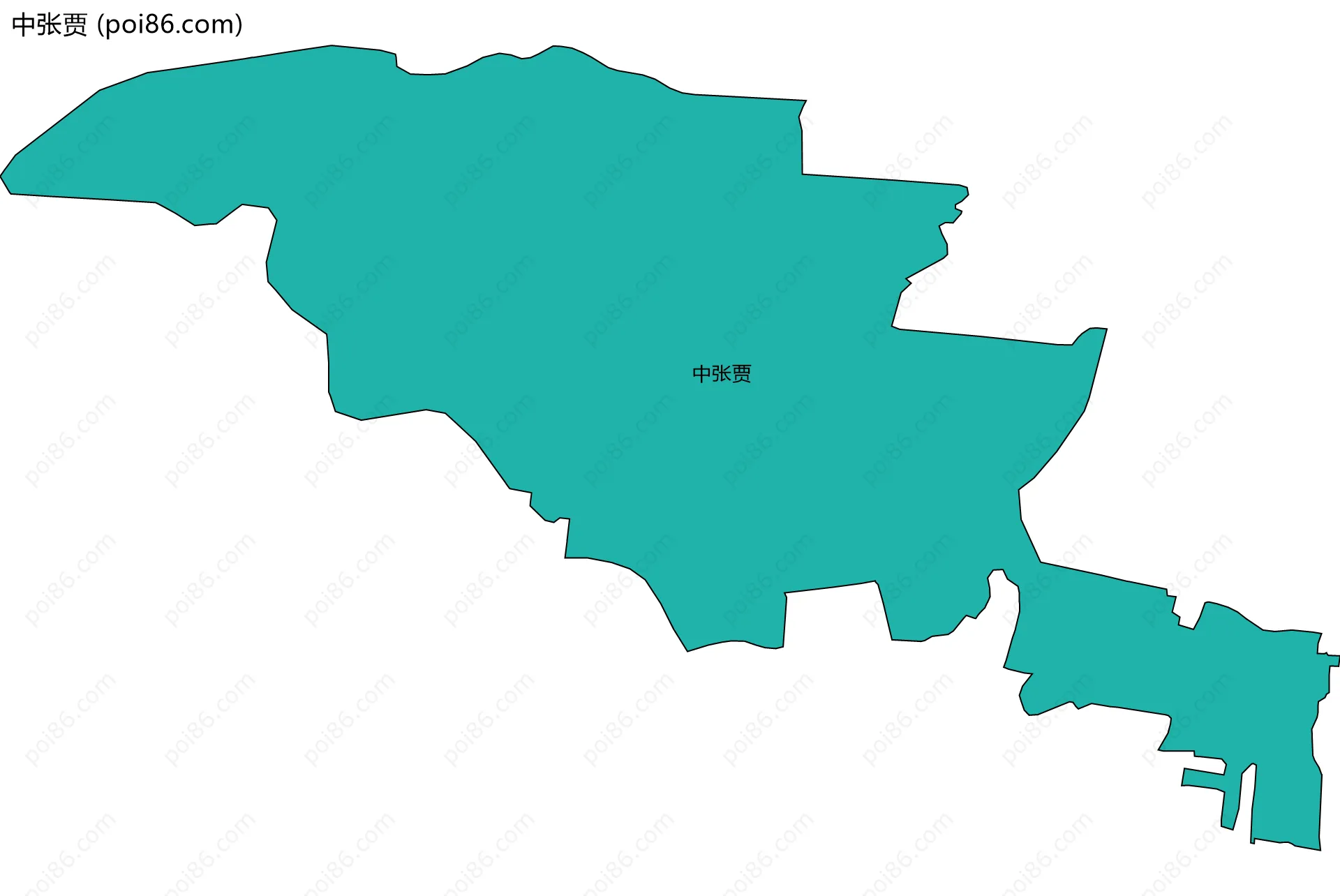 中张贾边界地图