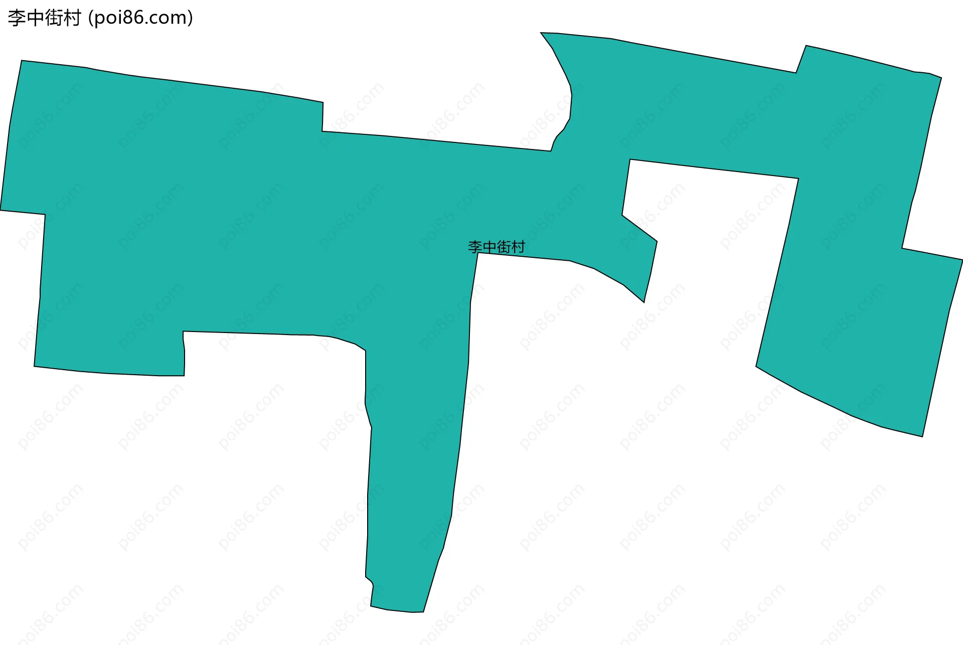 李中街村边界地图