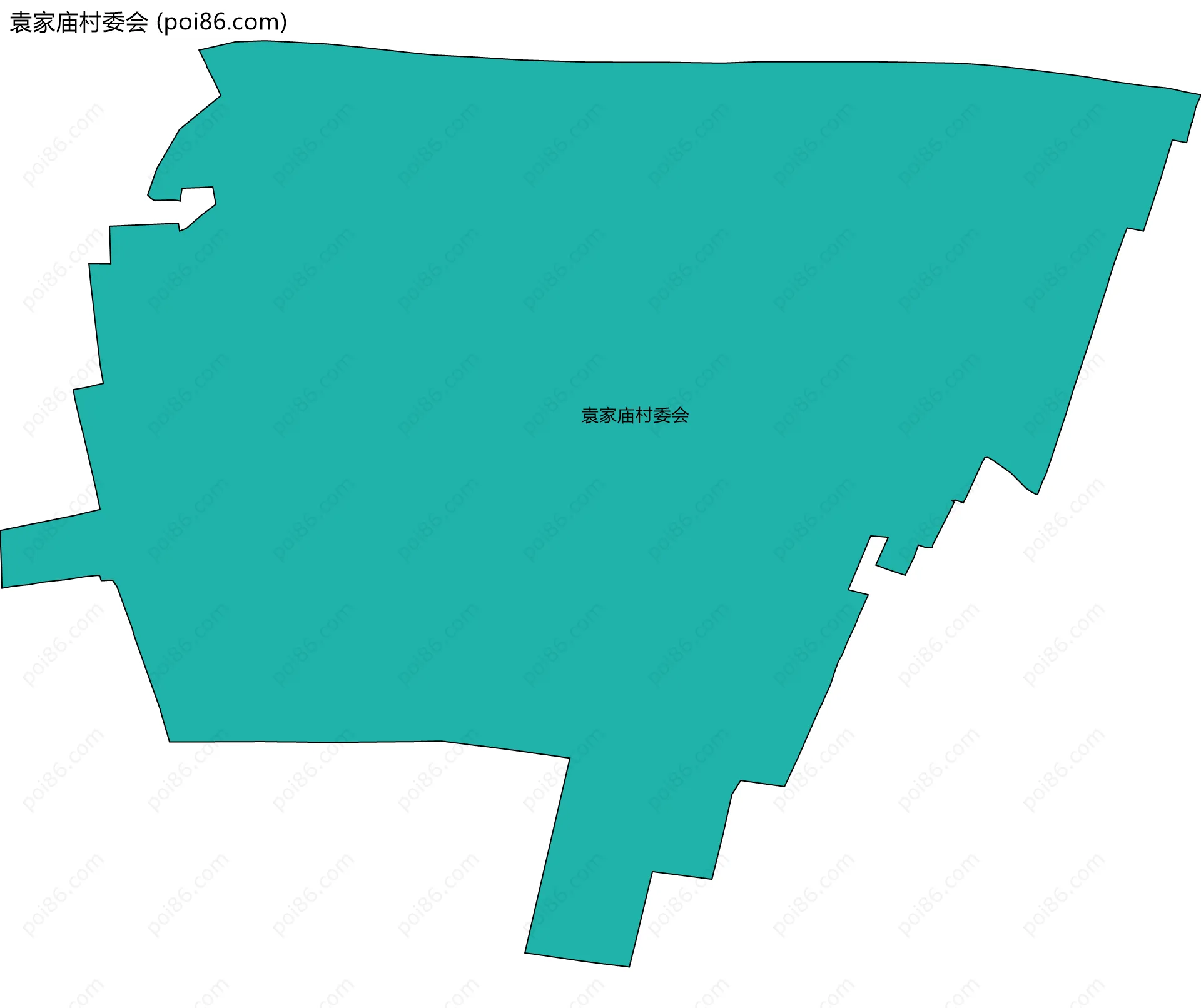袁家庙村委会边界地图