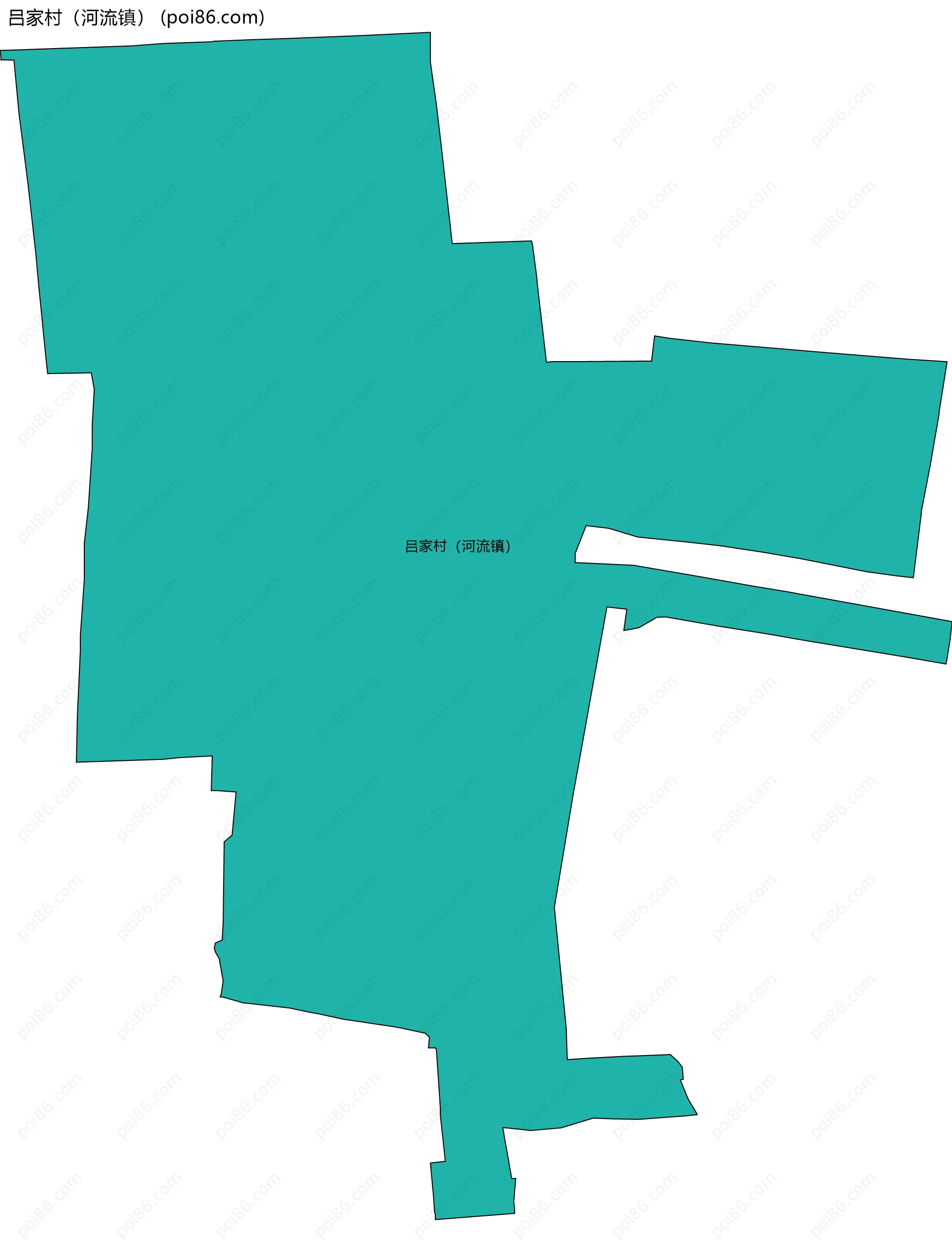 吕家村（河流镇）边界地图