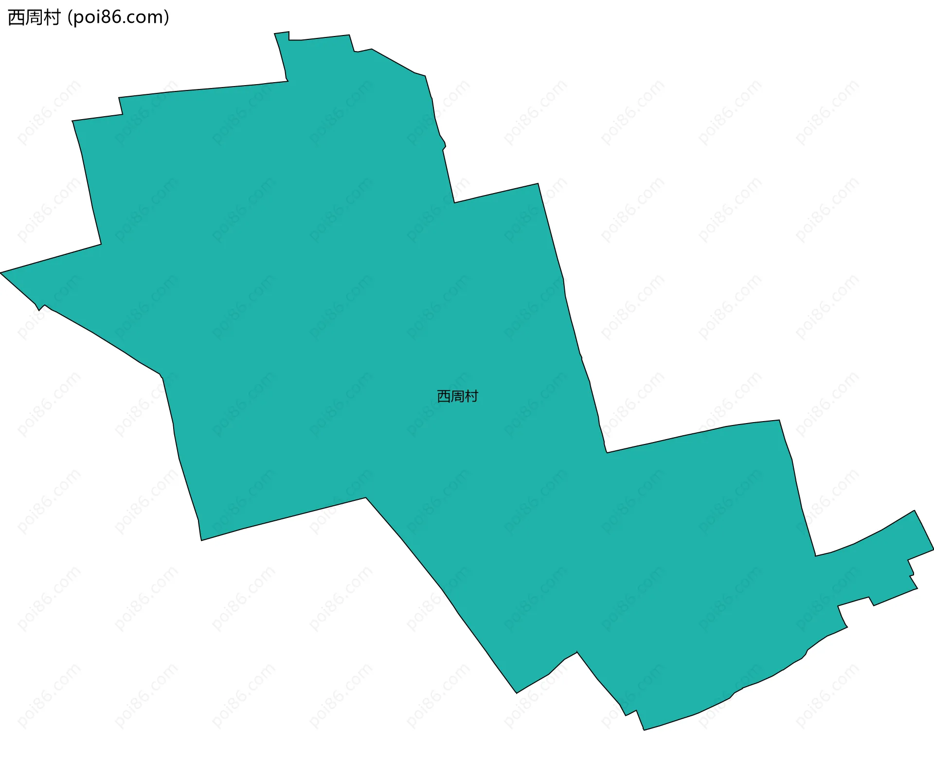 西周村边界地图