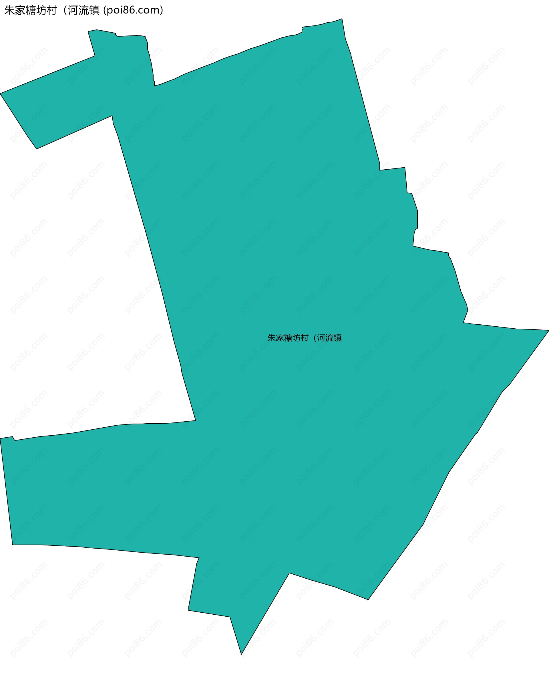 朱家糖坊村（河流镇边界地图