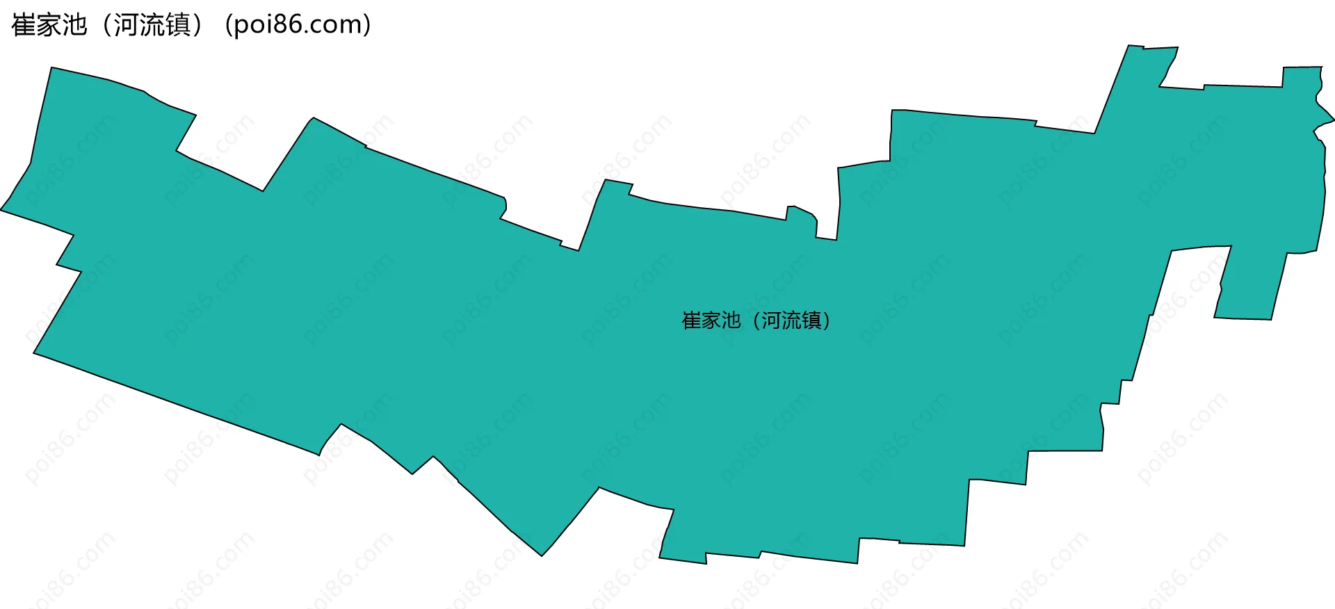 崔家池（河流镇）边界地图