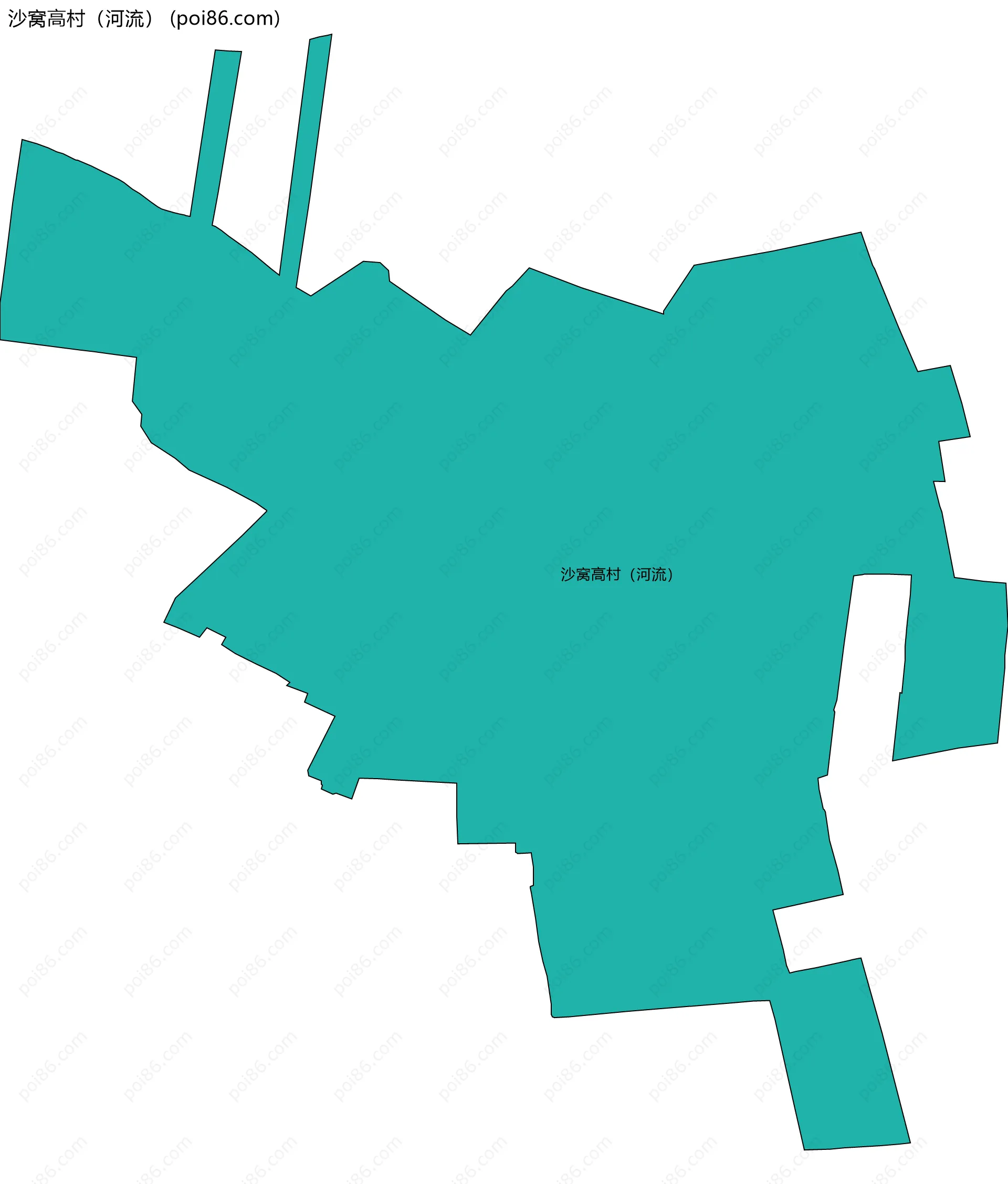 沙窝高村（河流）边界地图