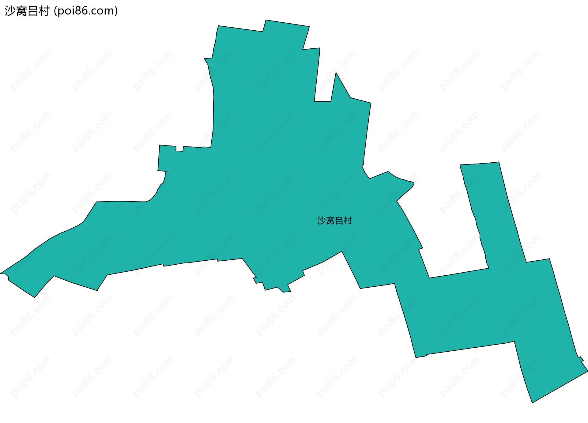 沙窝吕村边界地图
