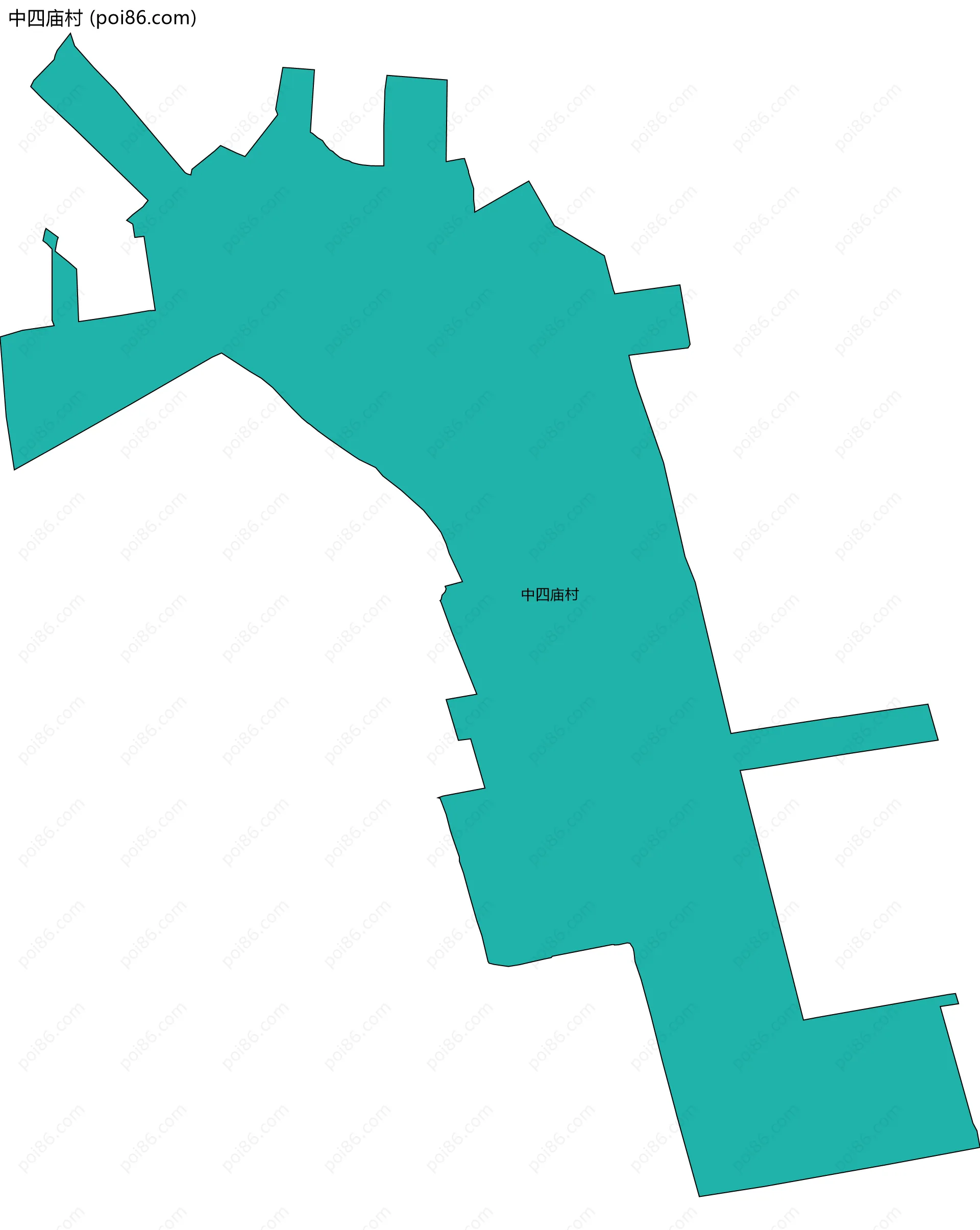 中四庙村边界地图