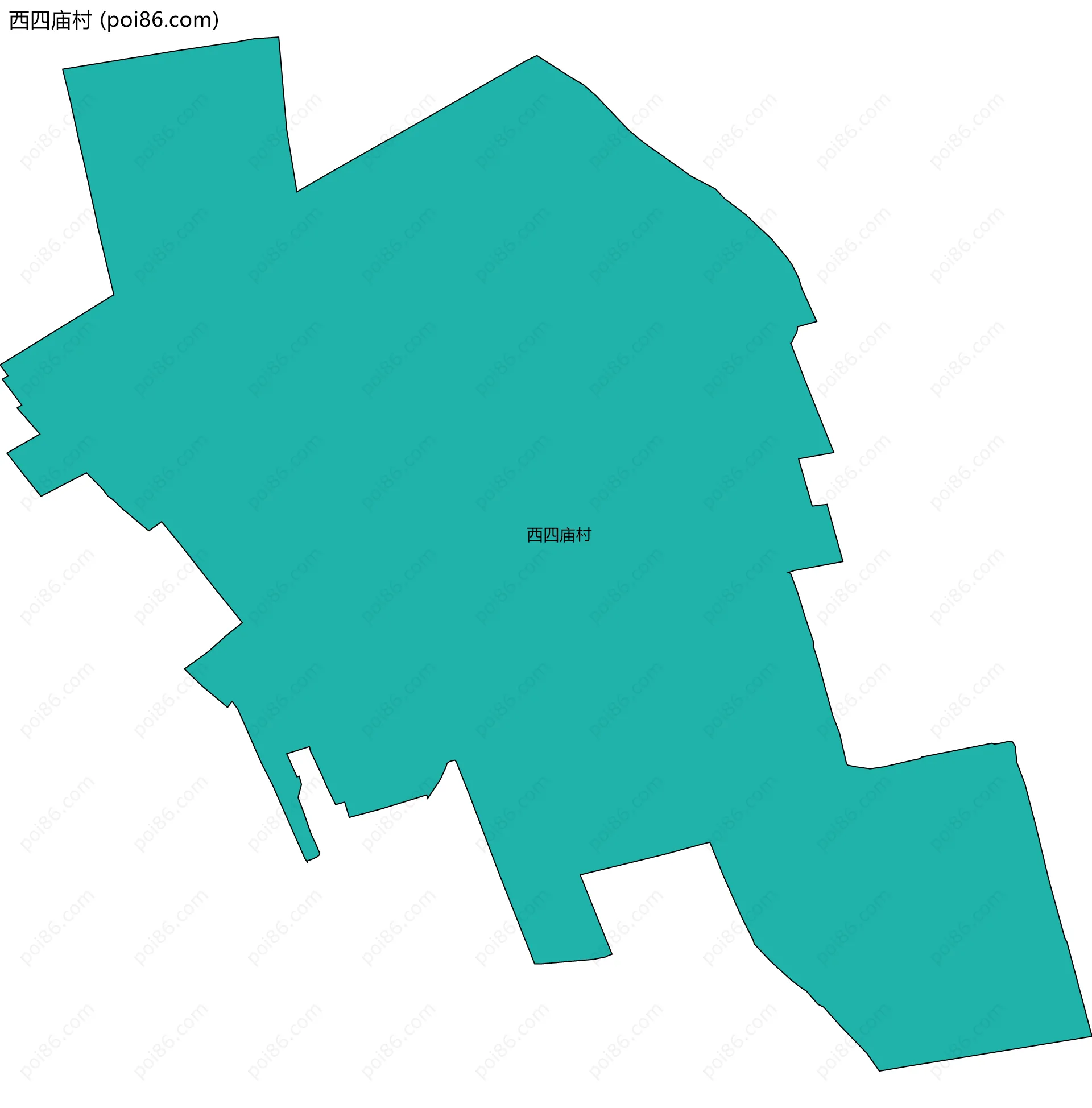 西四庙村边界地图