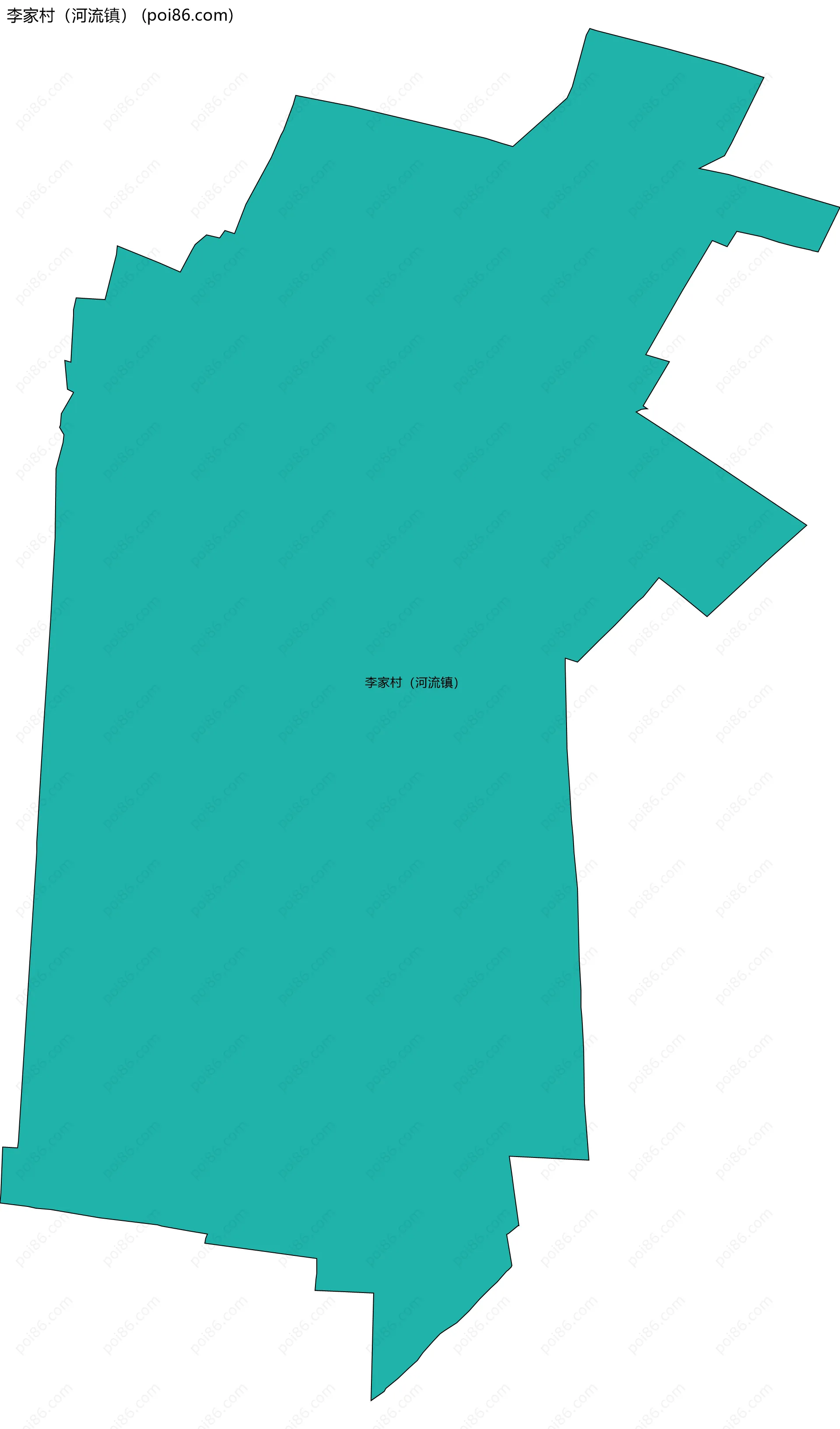 李家村（河流镇）边界地图