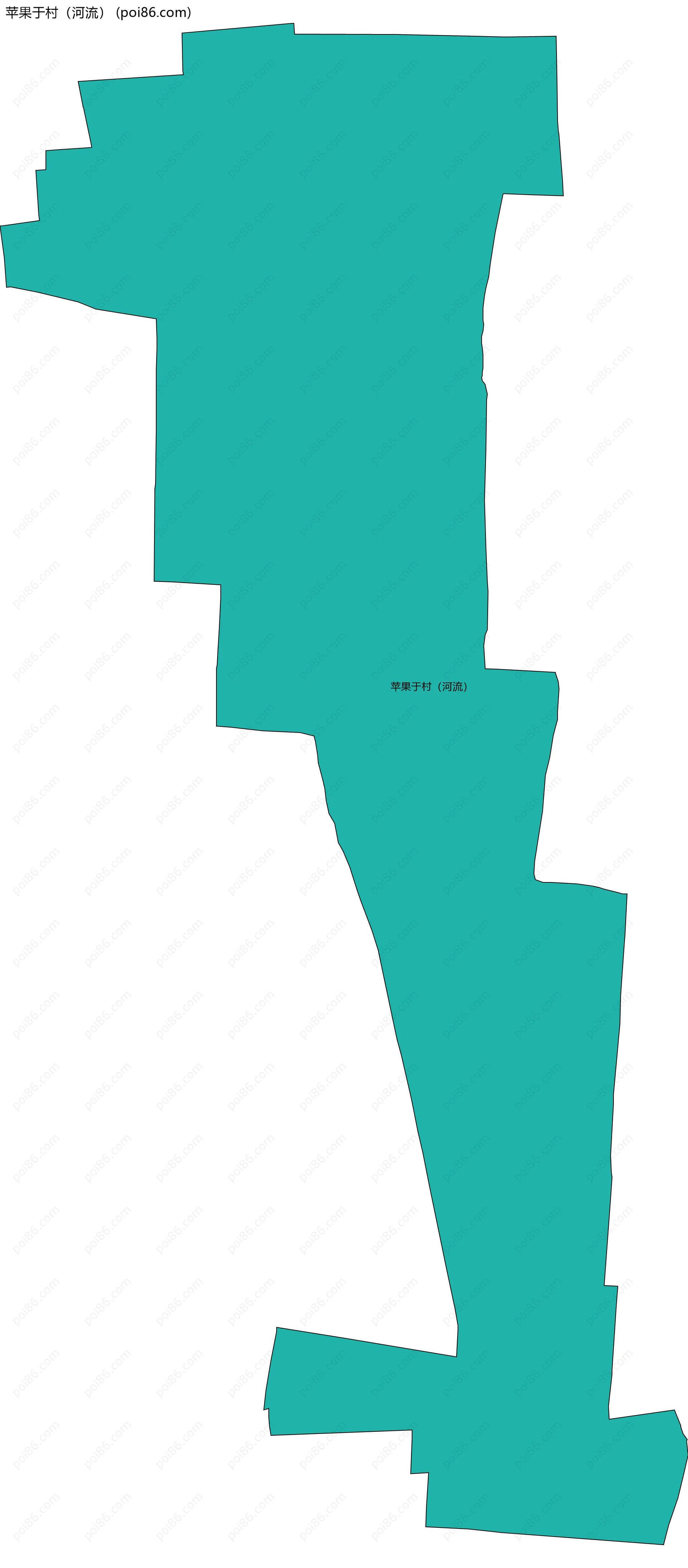 苹果于村（河流）边界地图