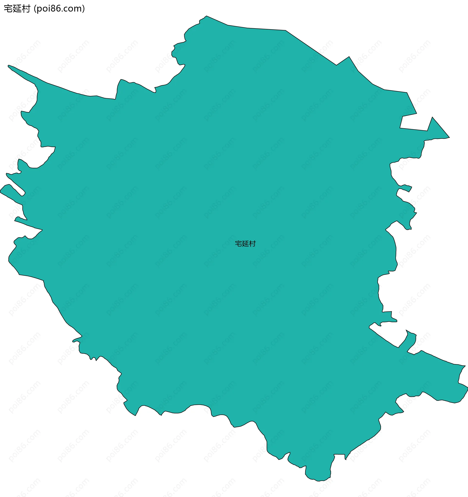 宅延村边界地图