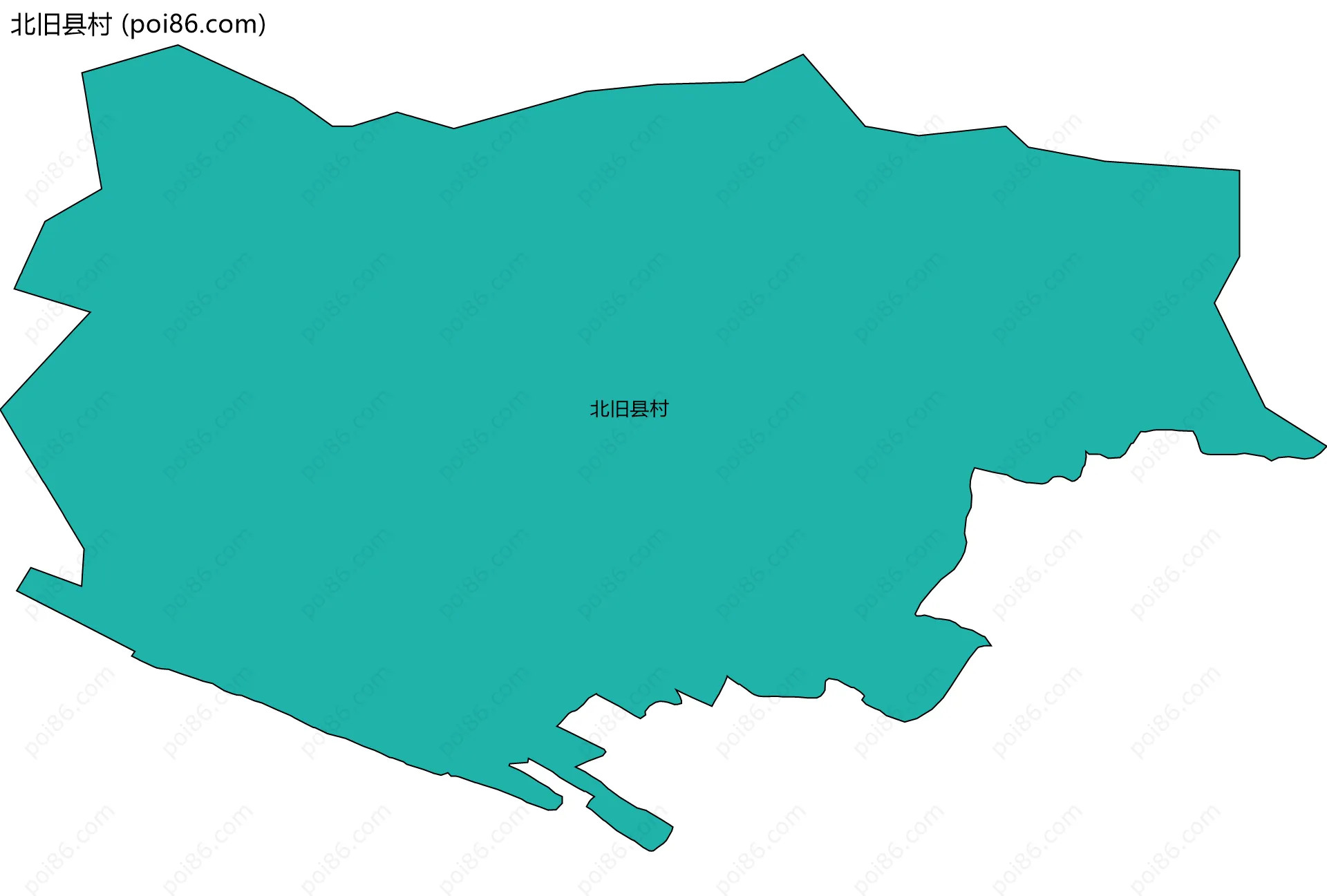 北旧县村边界地图