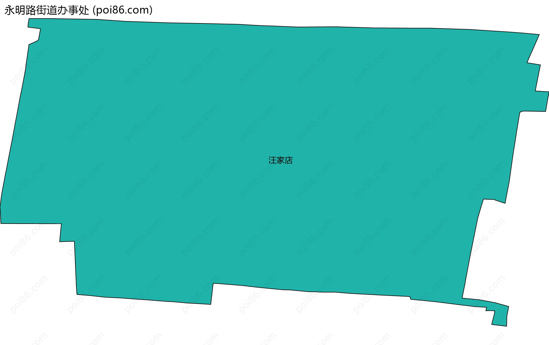 永明路街道办事处边界地图(五级行政区划)