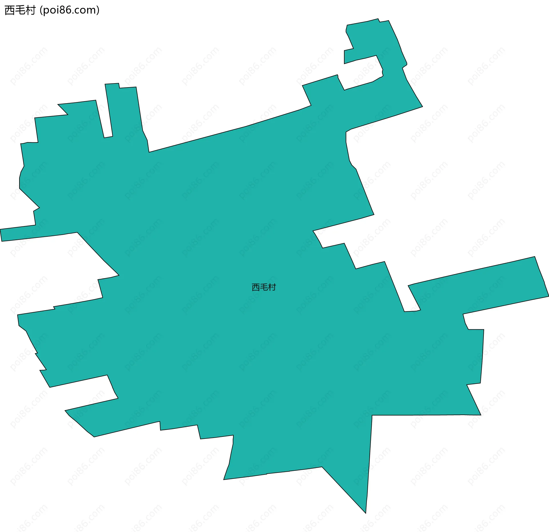 西毛村边界地图