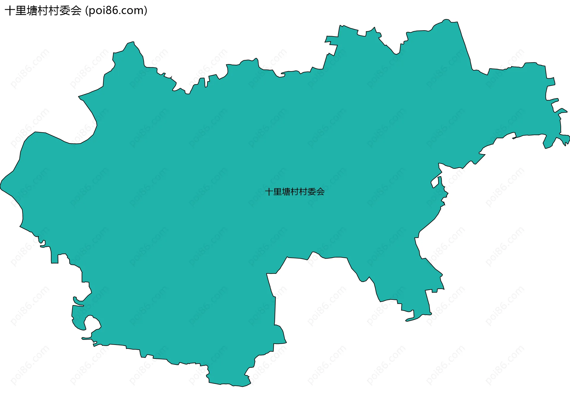 十里塘村村委会边界地图