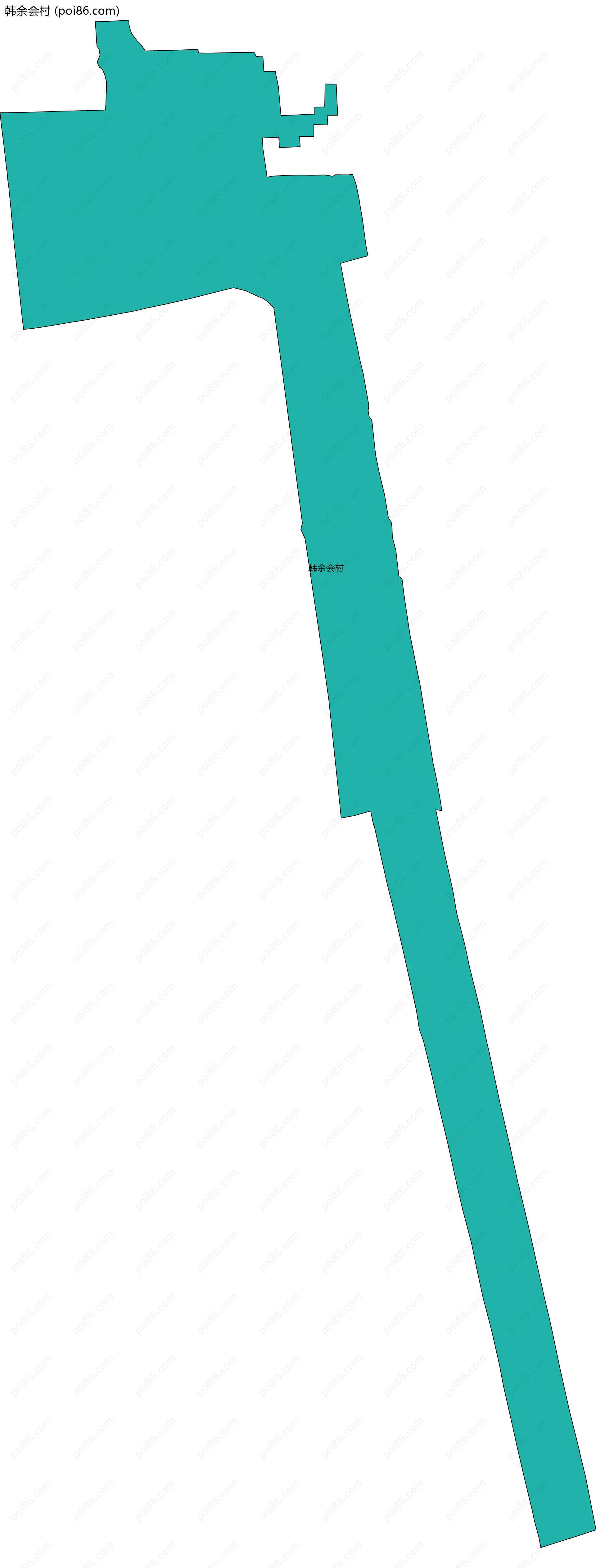 韩余会村边界地图