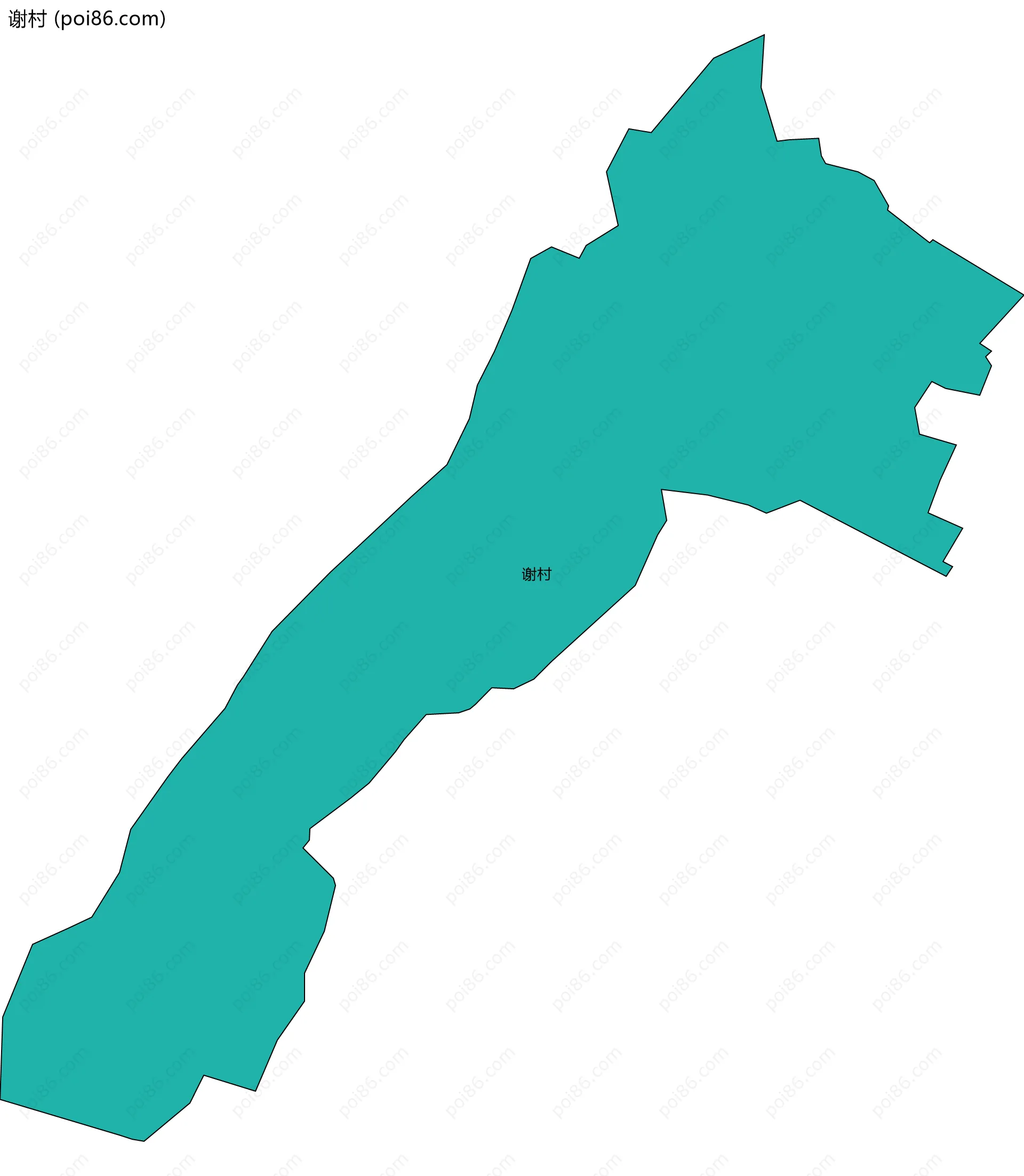 谢村边界地图