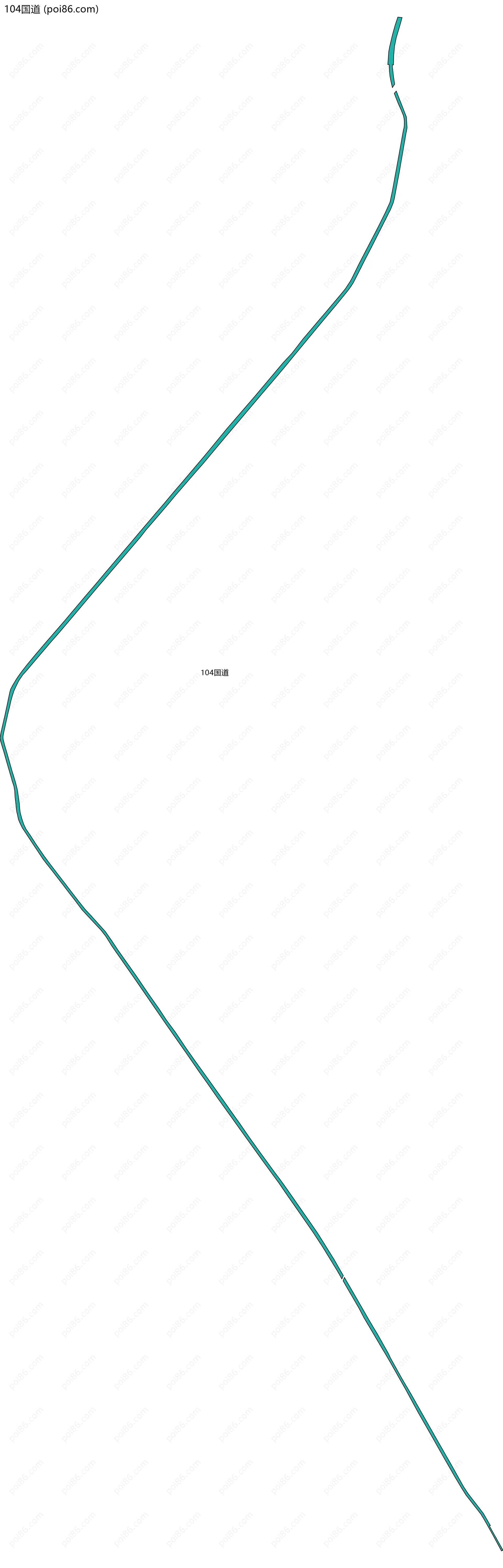 104国道边界地图(五级行政区划)