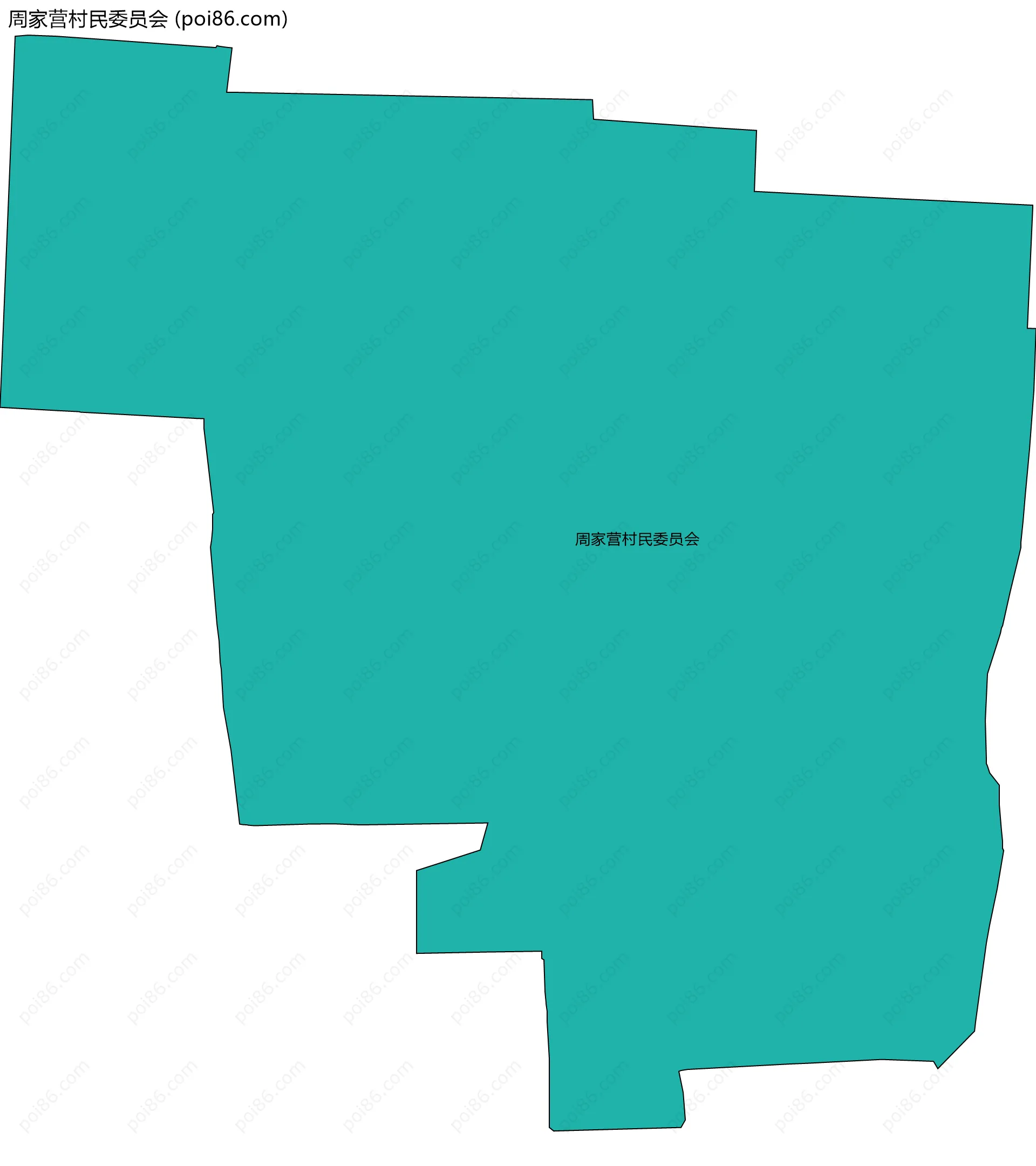 周家营村民委员会边界地图