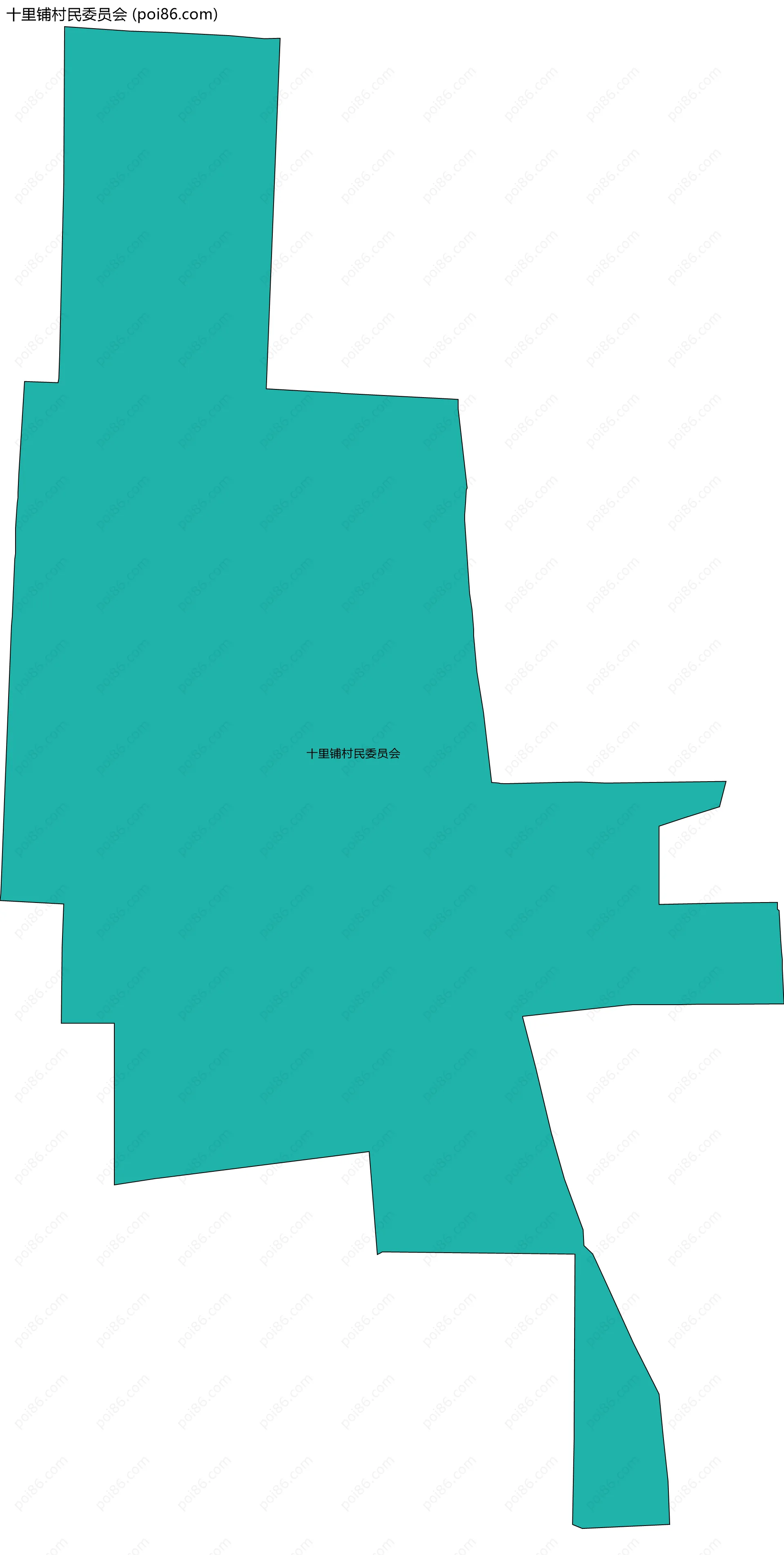 十里铺村民委员会边界地图