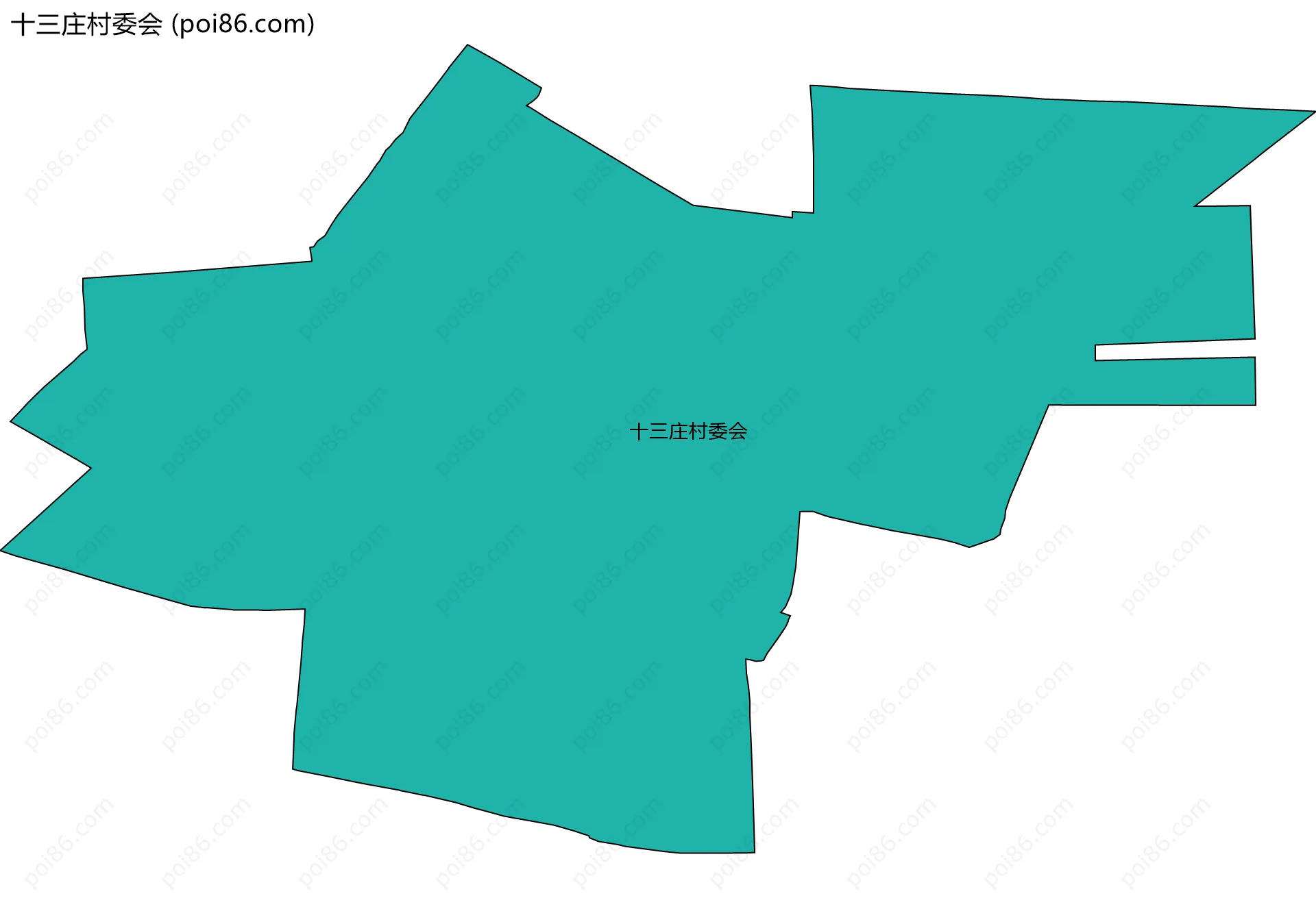 十三庄村委会边界地图